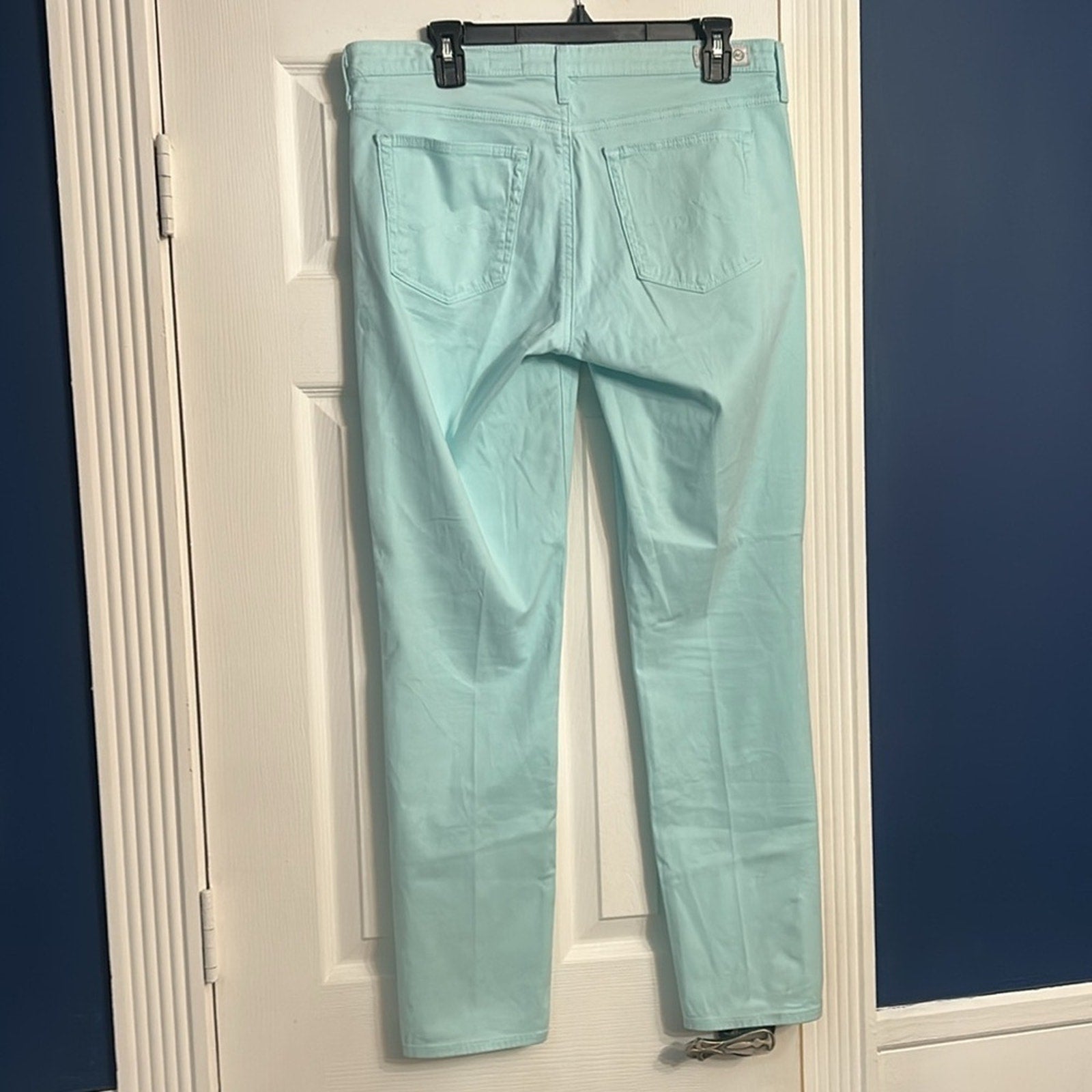 AG - Adriano Goldschmied Prima Mid Rise Cigarette Jeans in aqua blue - size 32