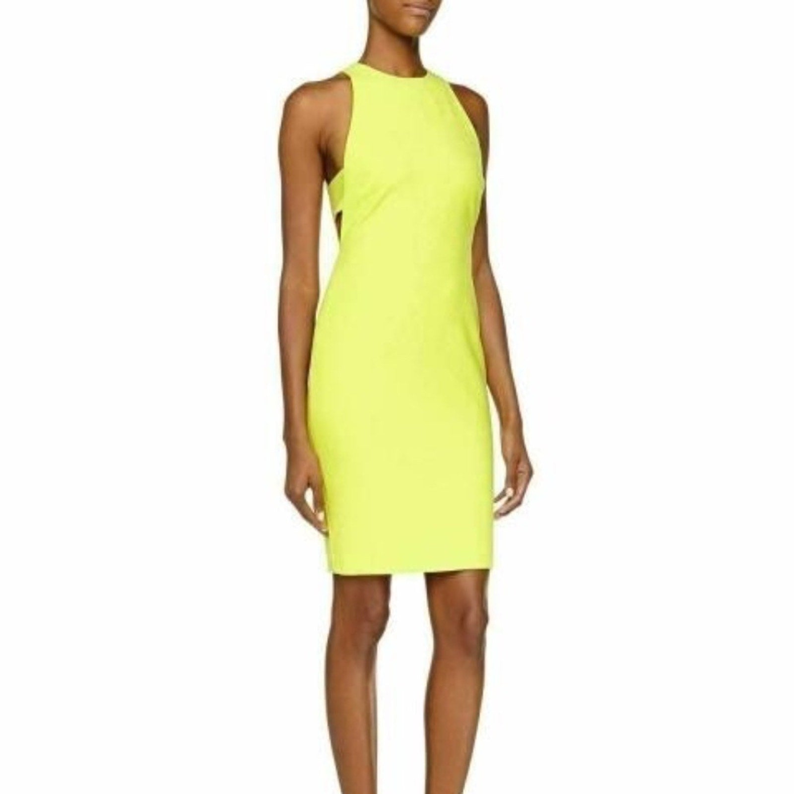 NEW Elizabeth and James Oriana Side Cutout Neon Yellow 37" - size 4