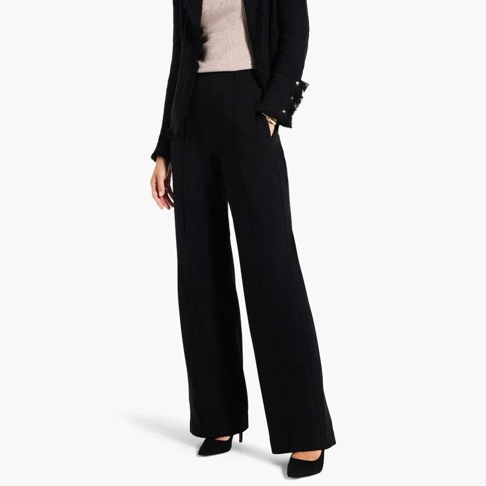 NWT NIC+ZOE 31" KNIT WIDE LEG PLEATED PANT - size small