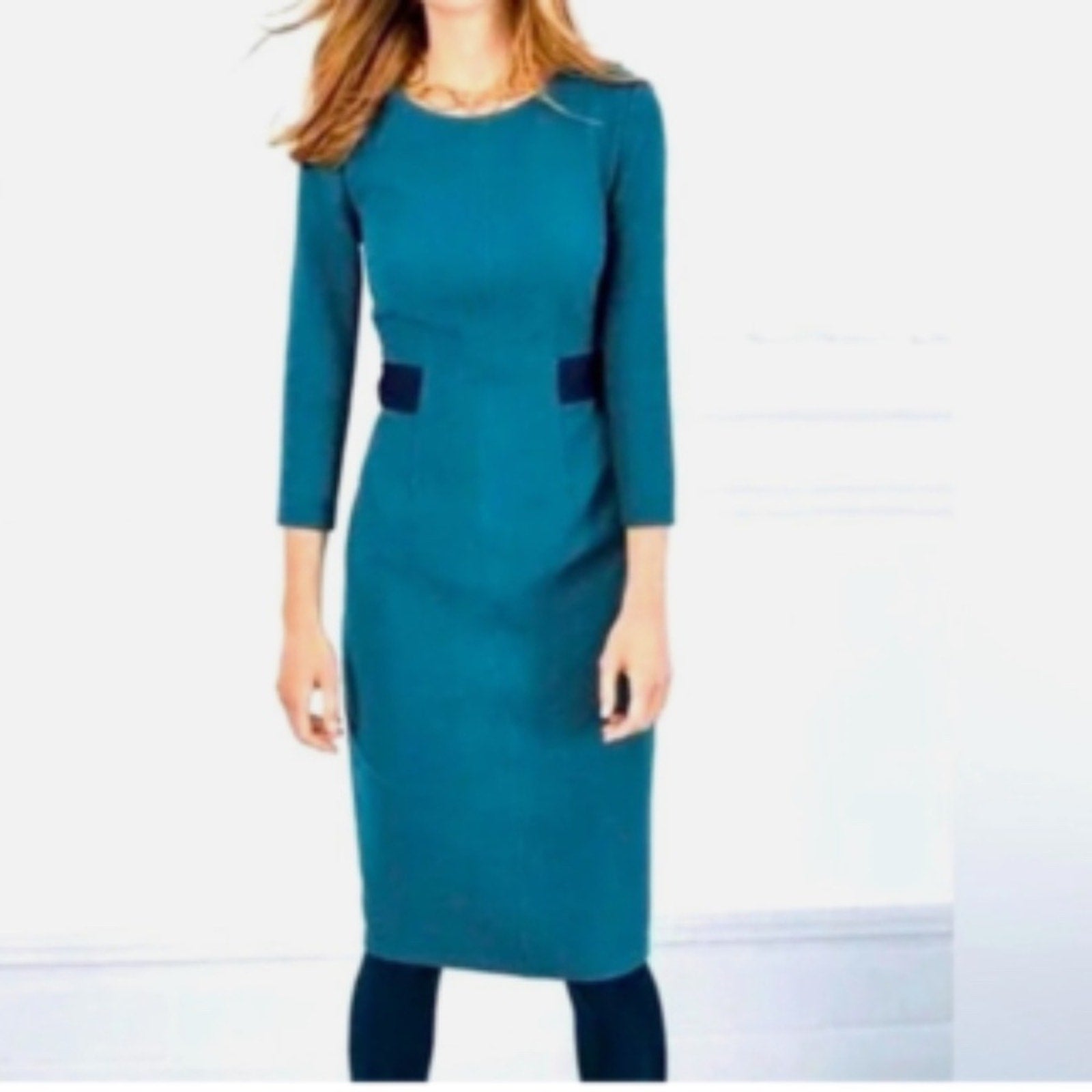 Boden London Laura Ottoman Dress in Drummer Blue - size 8 R