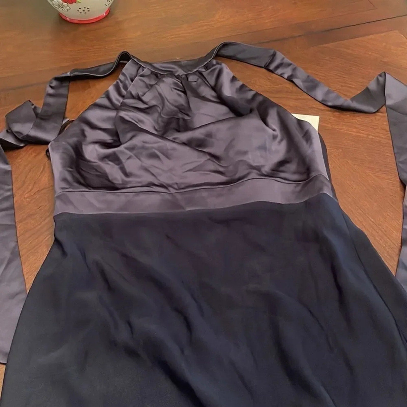 NWOT AFTER SIX High-Neck Open-Back Maxi Dress with Scarf Tie - size 14