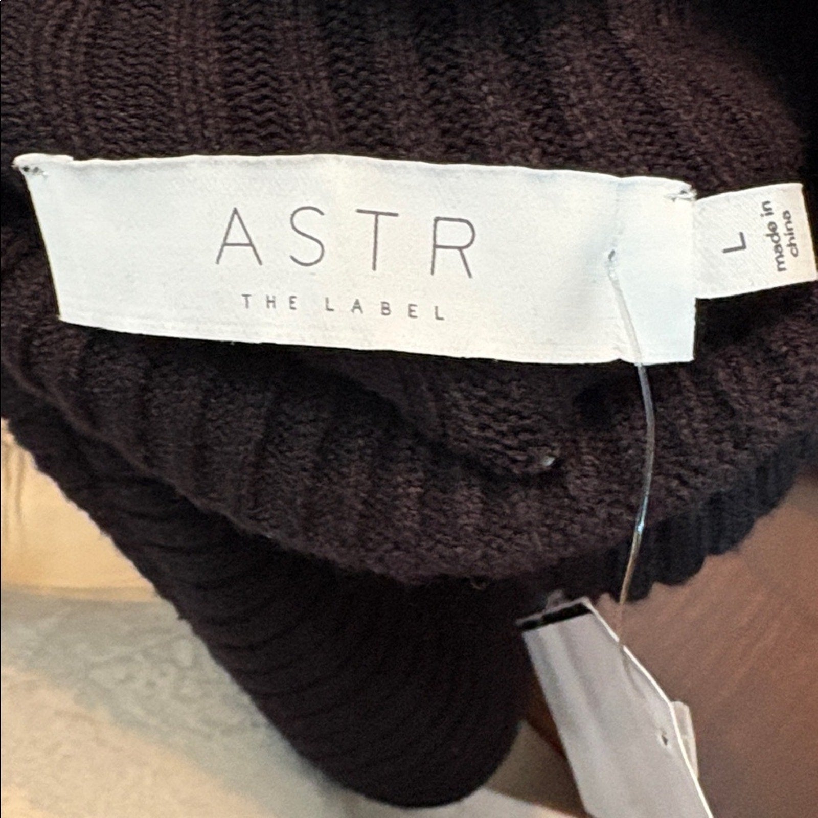 NWT Astr the‎ label Gwendolyn Funnel Neck Long Sleeve Sweater Dress - size Large