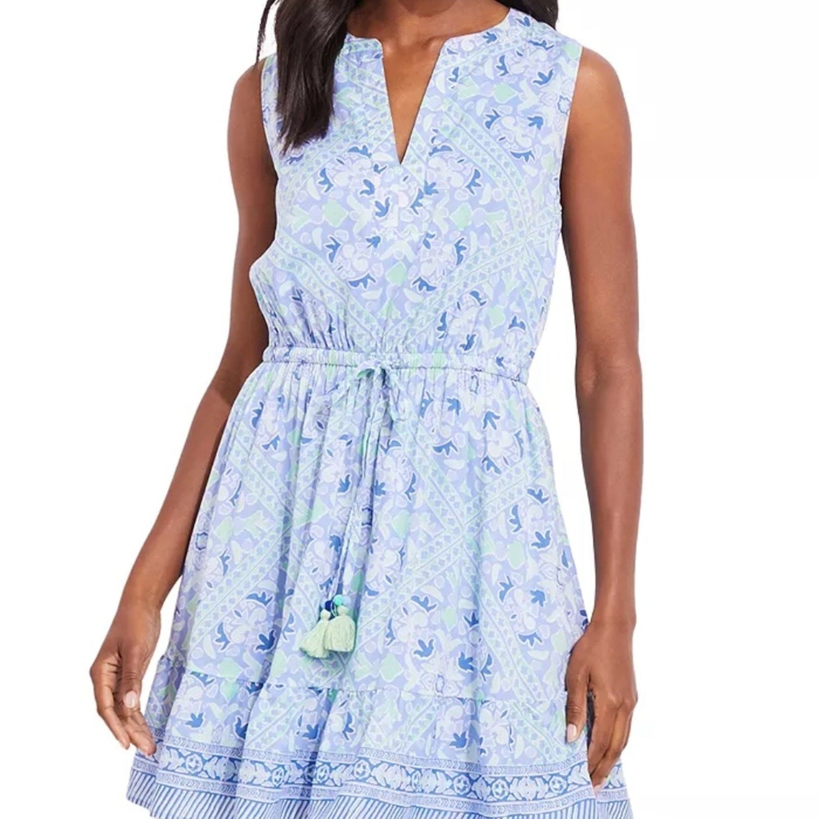 Vineyard Vines Scarf Print Tie Waist Dress - size small