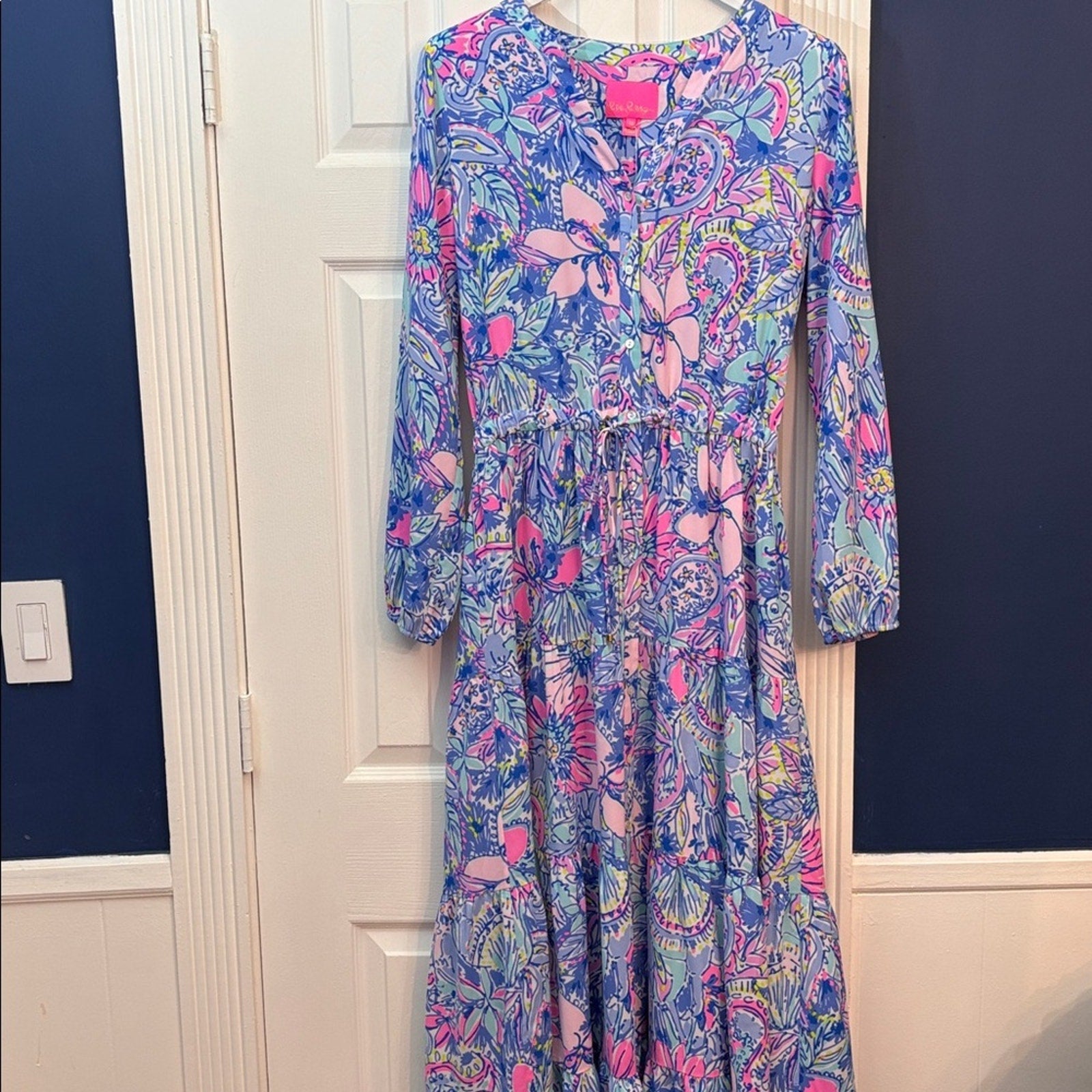 Lilly Pulitzer Cori Maxi Dress In Pop Up Got Your Back - size 10