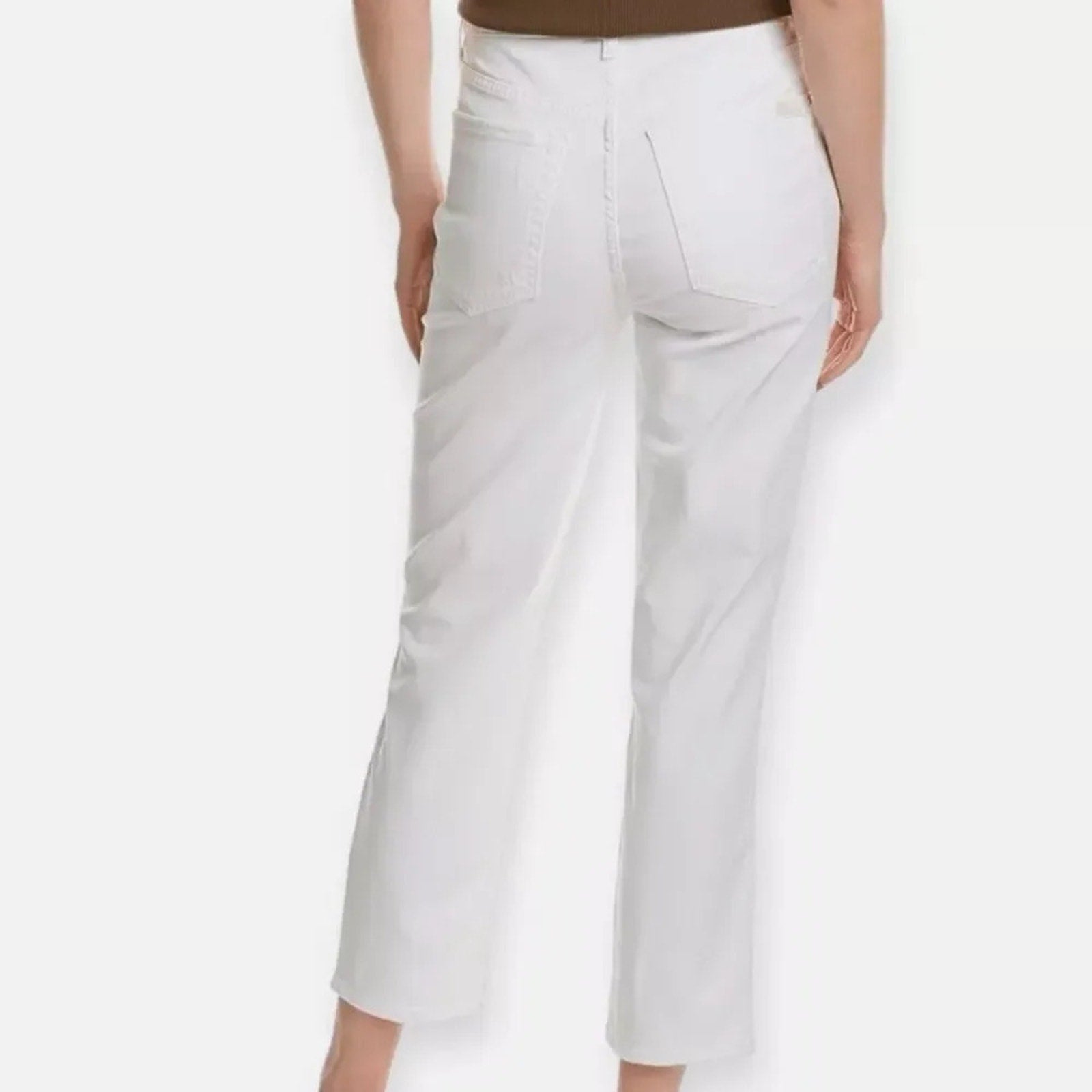 NEW 7 FOR ALL MANKIND High Waist Straight Leg Crop Jean in White Sz 28