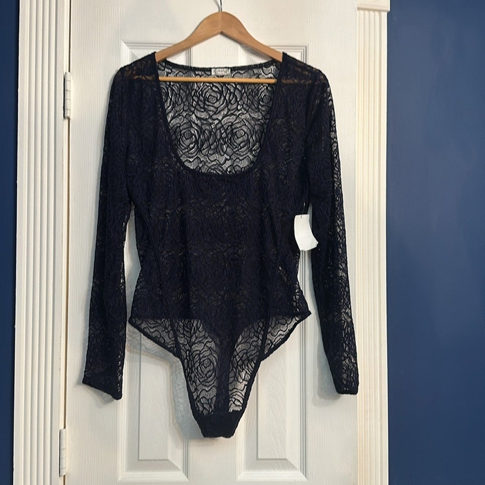 Free People NEW Intimately Free In My Head Rose Lace Bodysuit - size XL