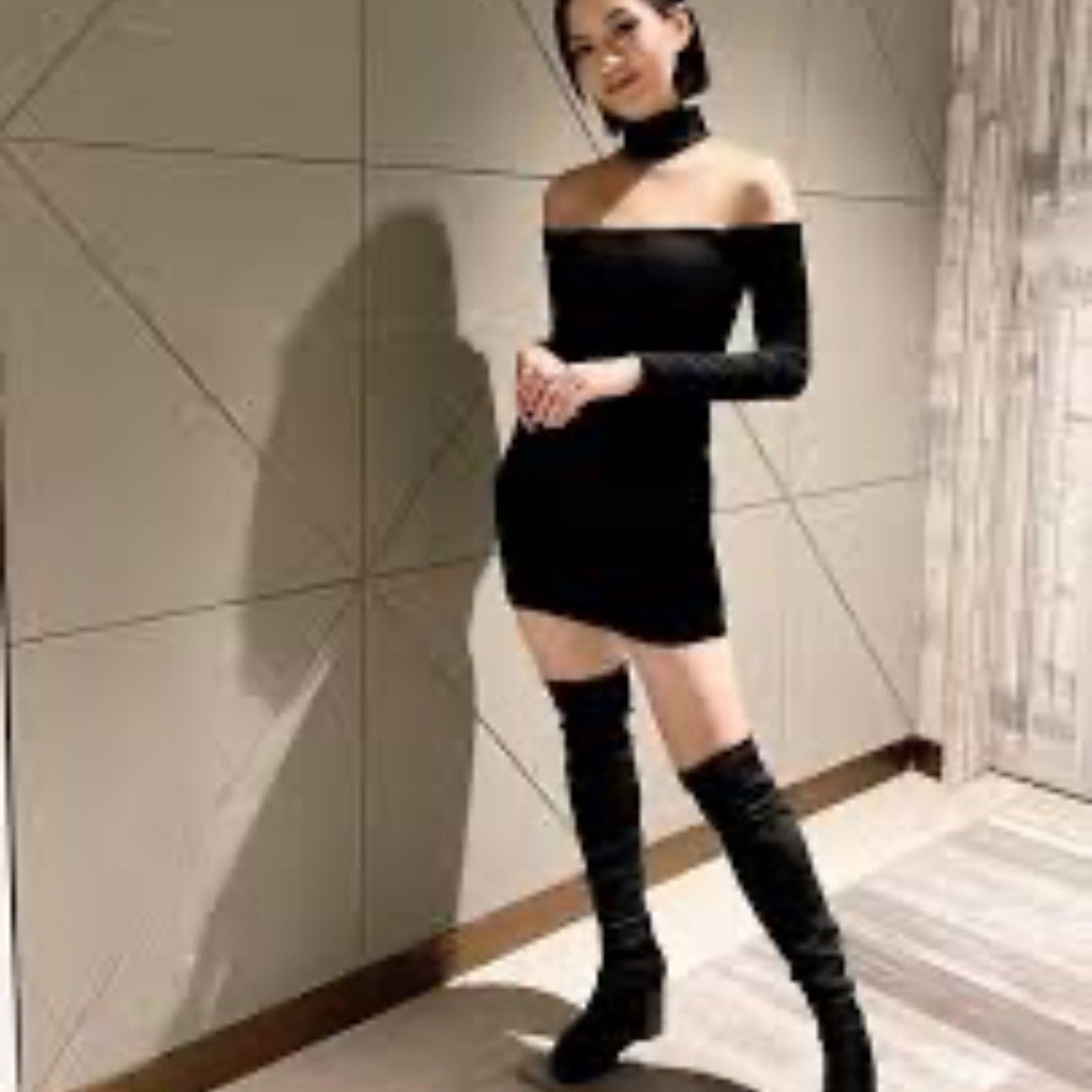 NWT Alice + Olivia Zahra Sheer Turtleneck Mini Dress - size 4