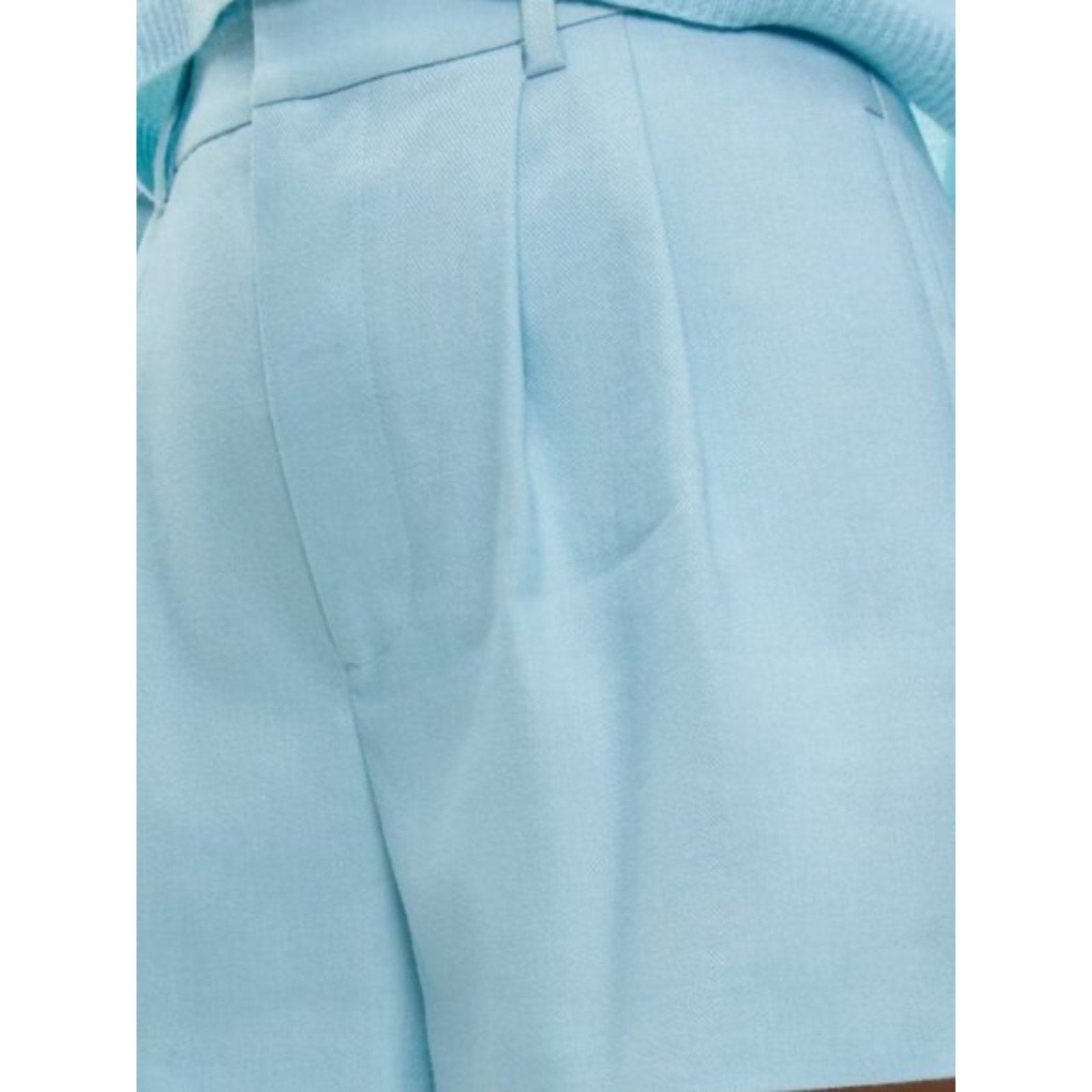 Alice + Olivia Conry Linen Pleated Short In Spring Sky - size 4 - NWT