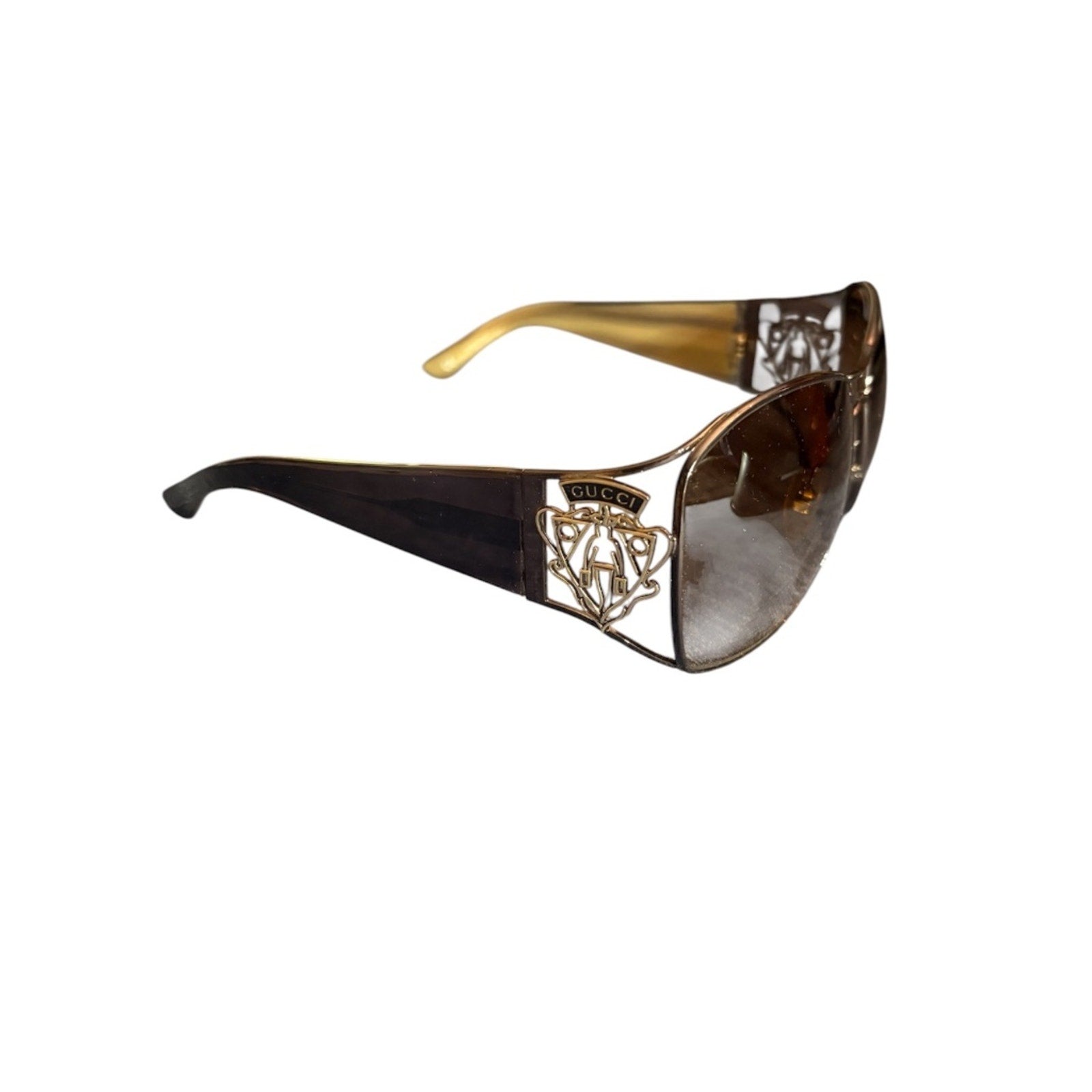 Gucci Hysteria Oversized Gold Logo Sunglasses