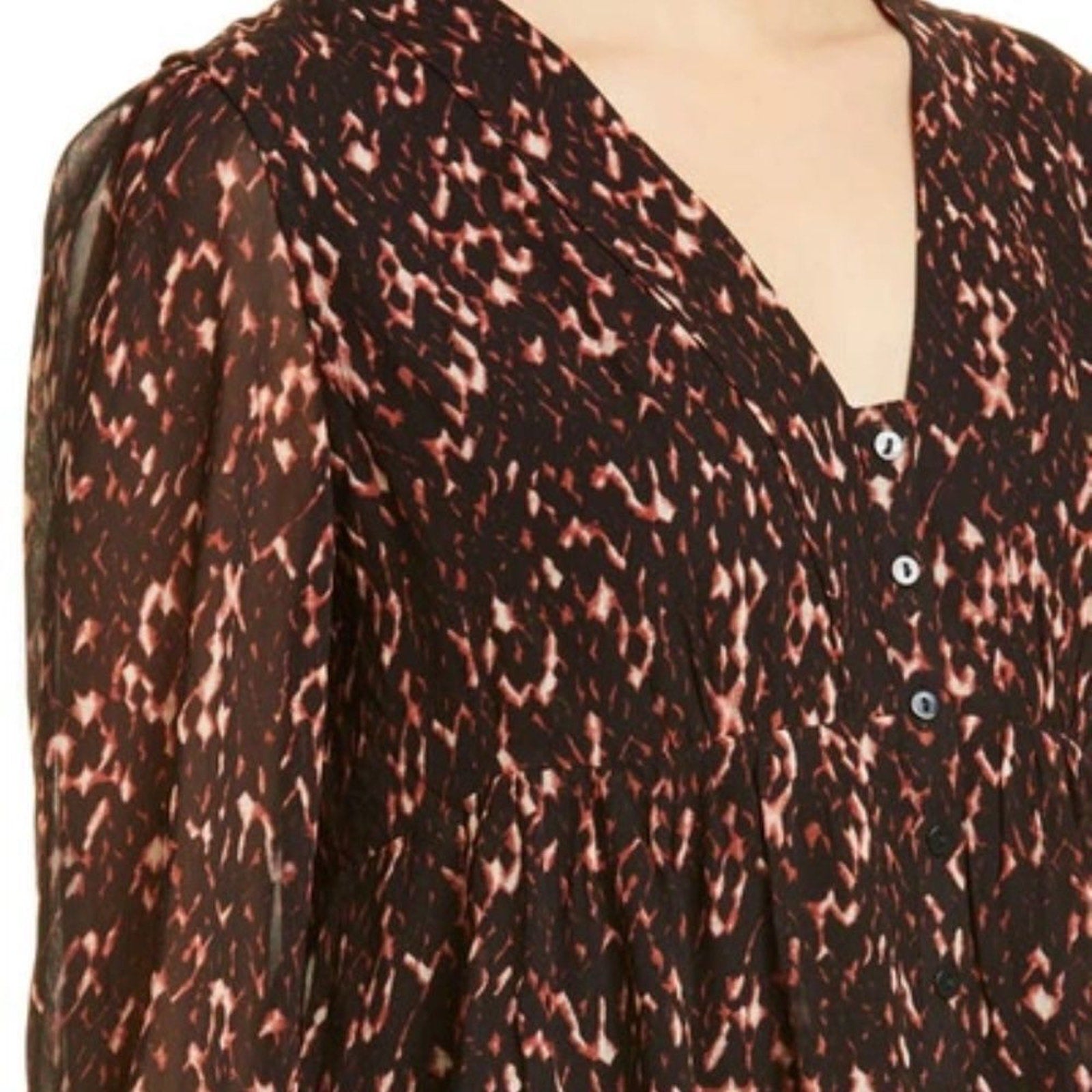 NWT BA&SH Puzy Peplum Top In Noir - size M