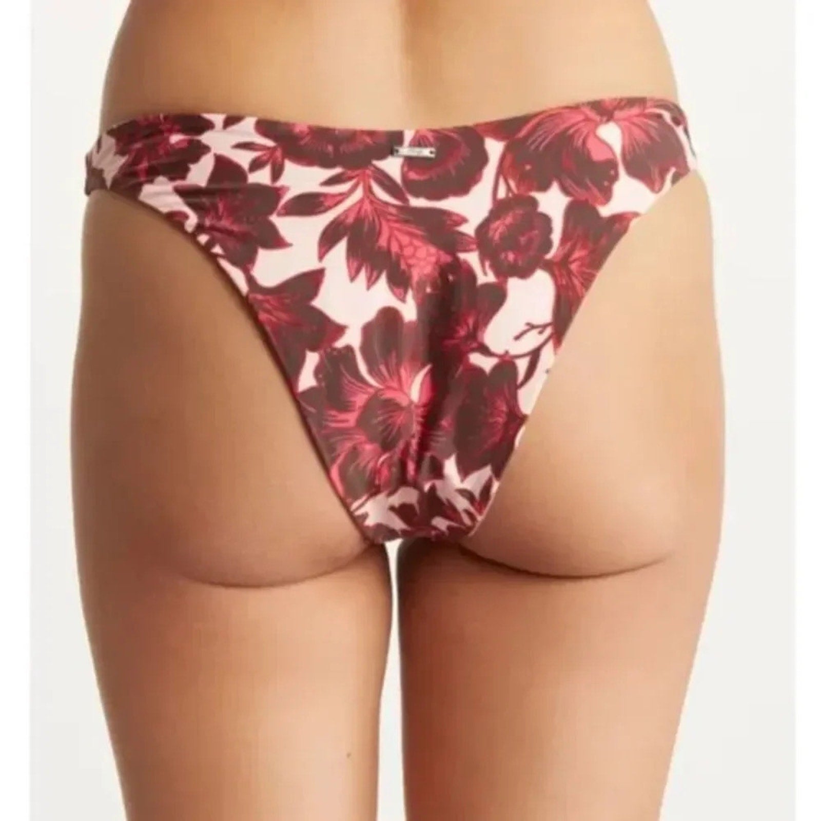 NWT MAAJI Rose Splendor Reversible High Leg Cheeky Cut Bikini Bottom - size L