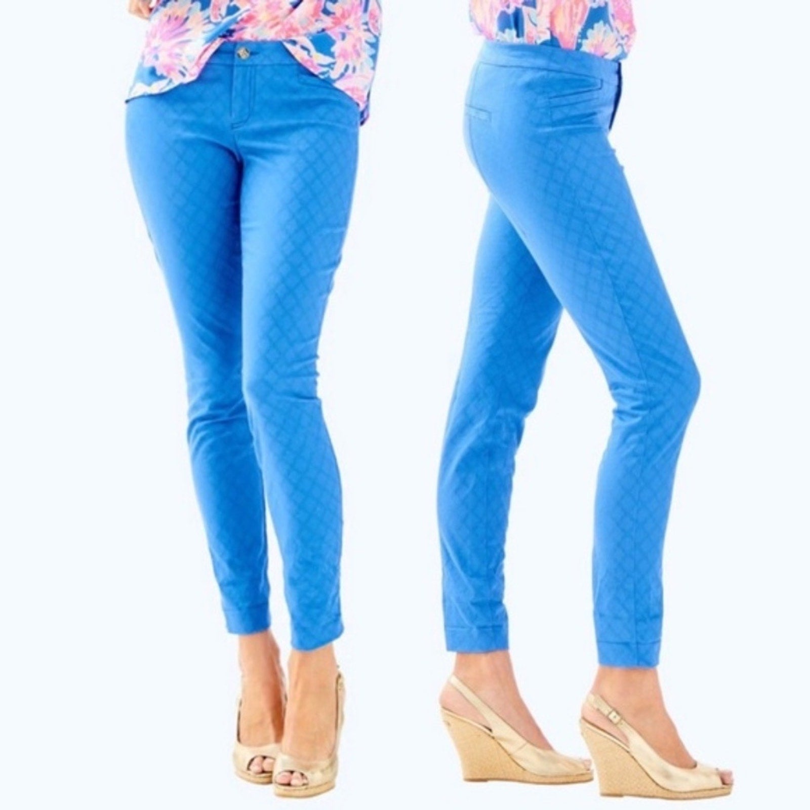 Lilly Pulitzer Kelly Skinny Ankle pant in Bennet blue -size 4