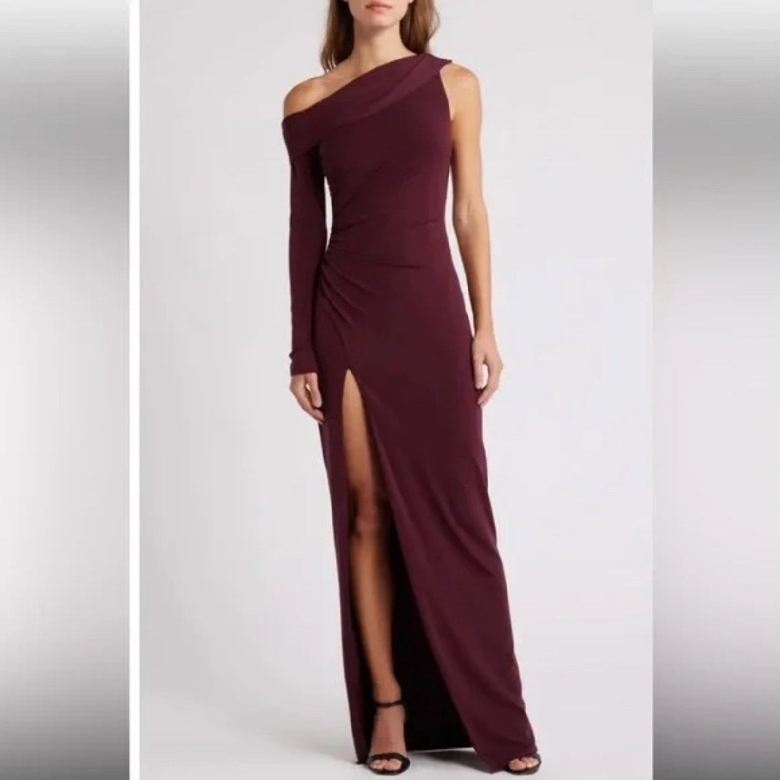 NEW Katie May Mojave Single Long Sleeve Gown in Sangria - size XS