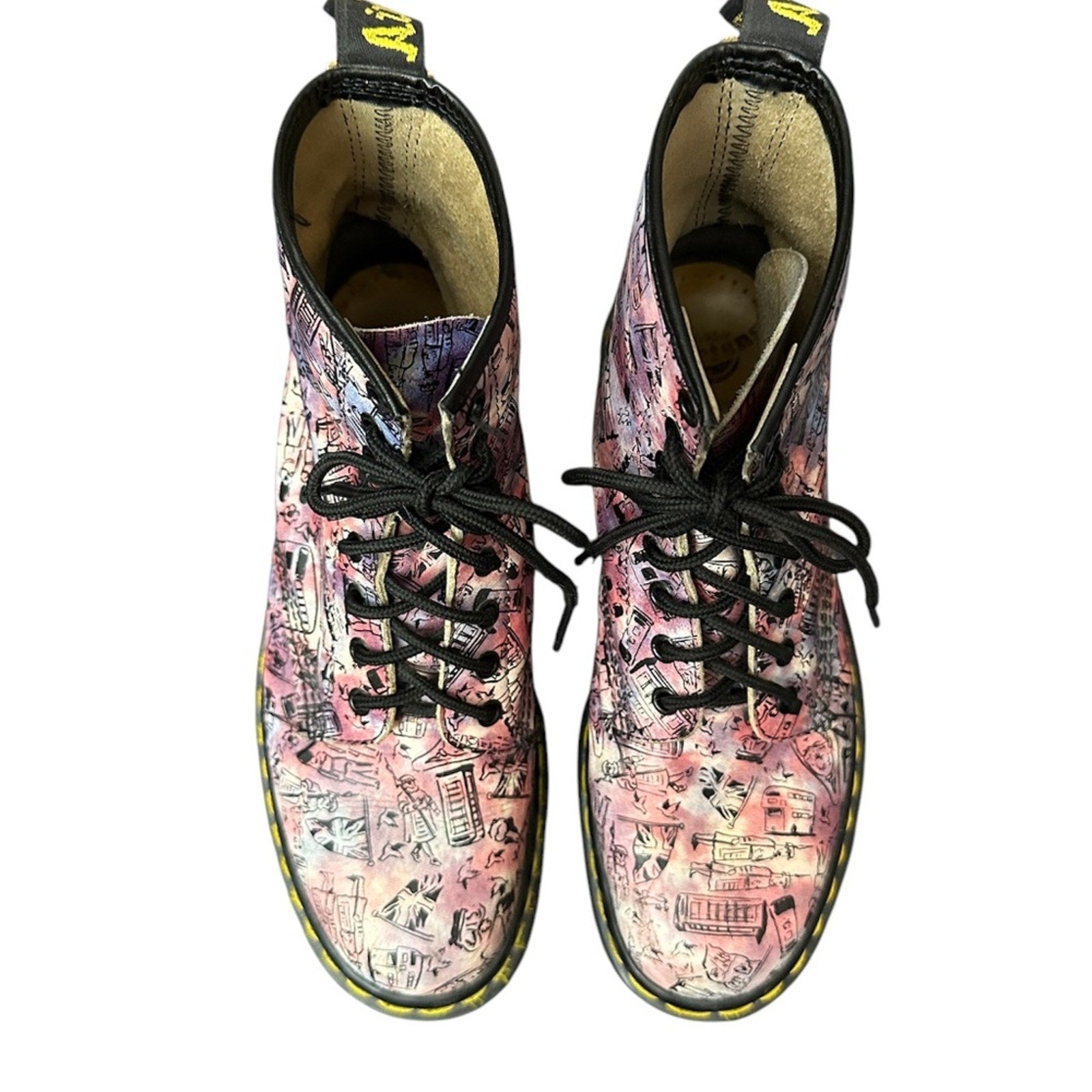 DR. MARTENS PINK LONDON ICONS LEATHER BOOTS VINTAGE - size 9 US women