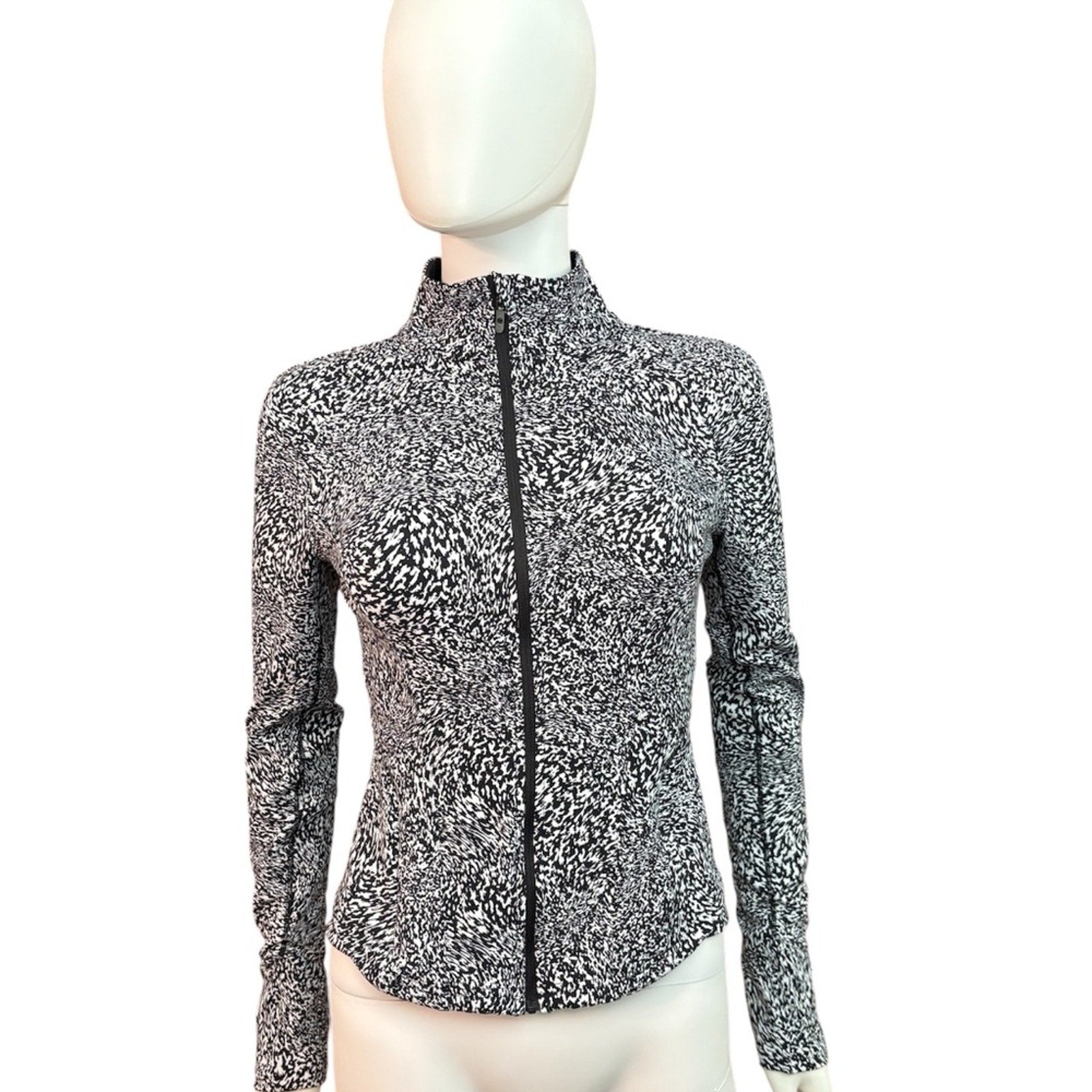Lululemon Instill Jacket Warped Grain Alpine White Black - size 4