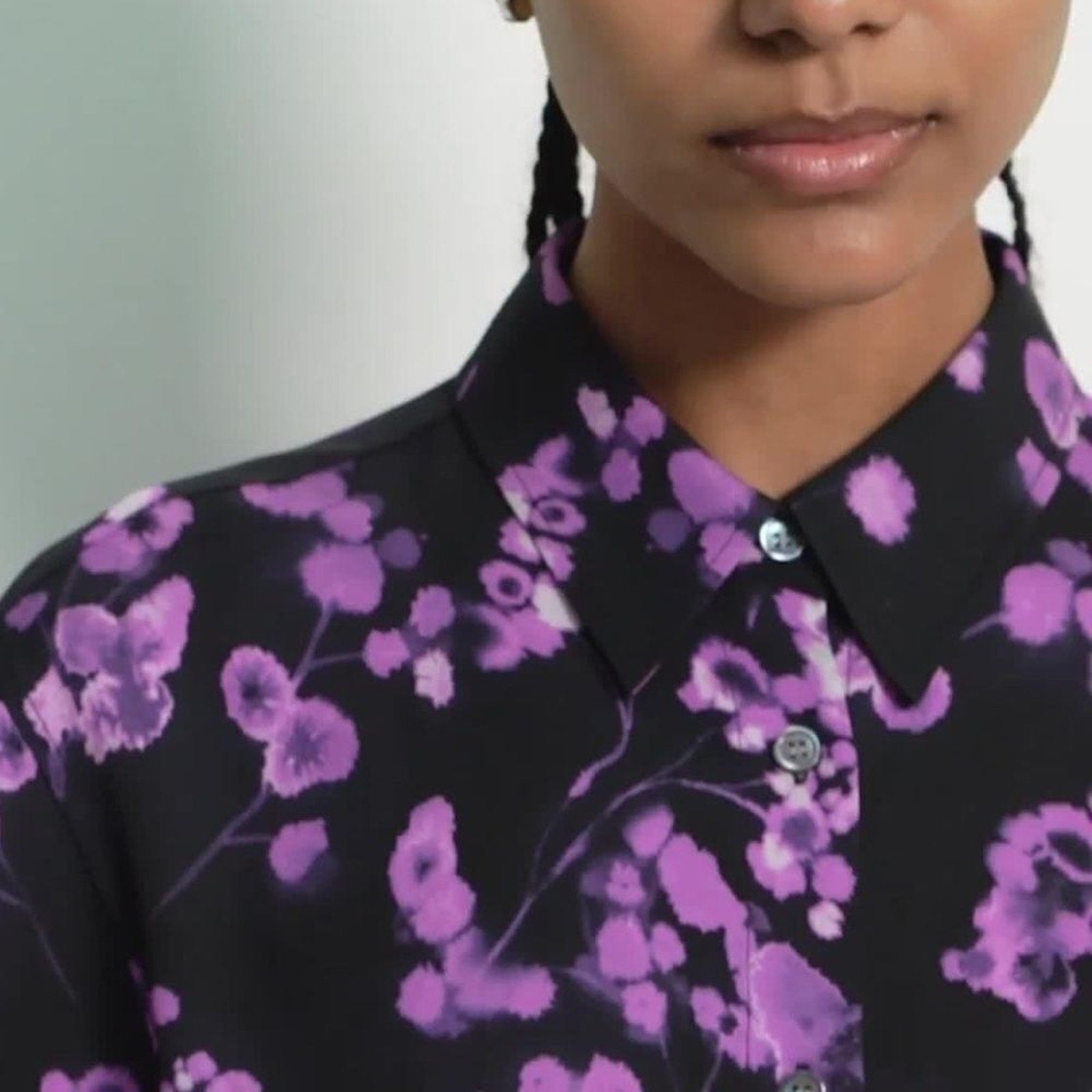 NWT Theory Floral Silk Georgette Shirt - size P