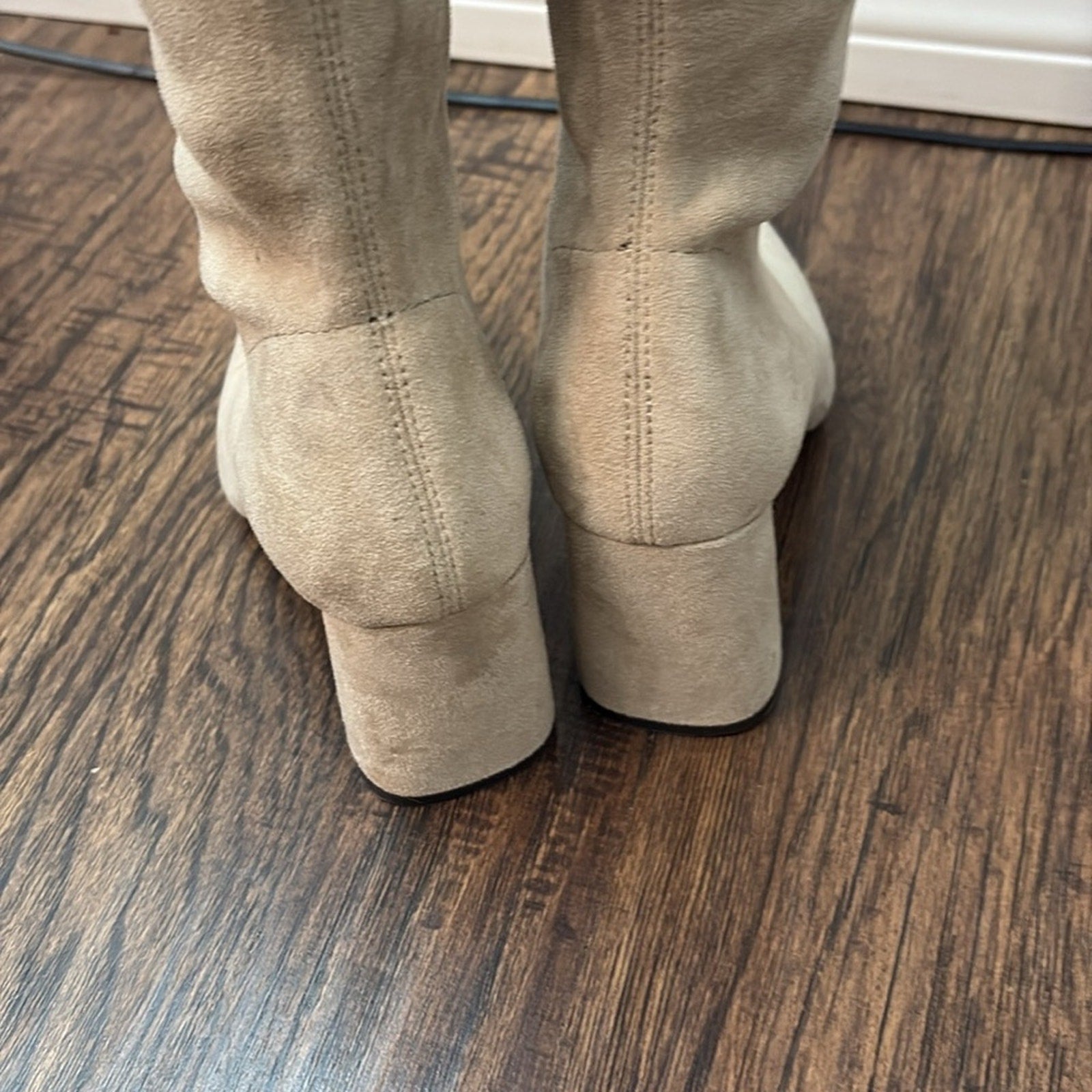 NEW Jeffrey Campbell Parisah Block-Heel Pointed-Toe Over-the-Knee Dress Boots 6