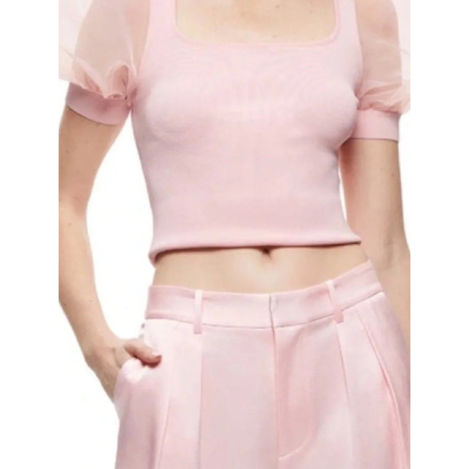 Alice + Olivia Puff-Sleeve Knit Top - S 🌟