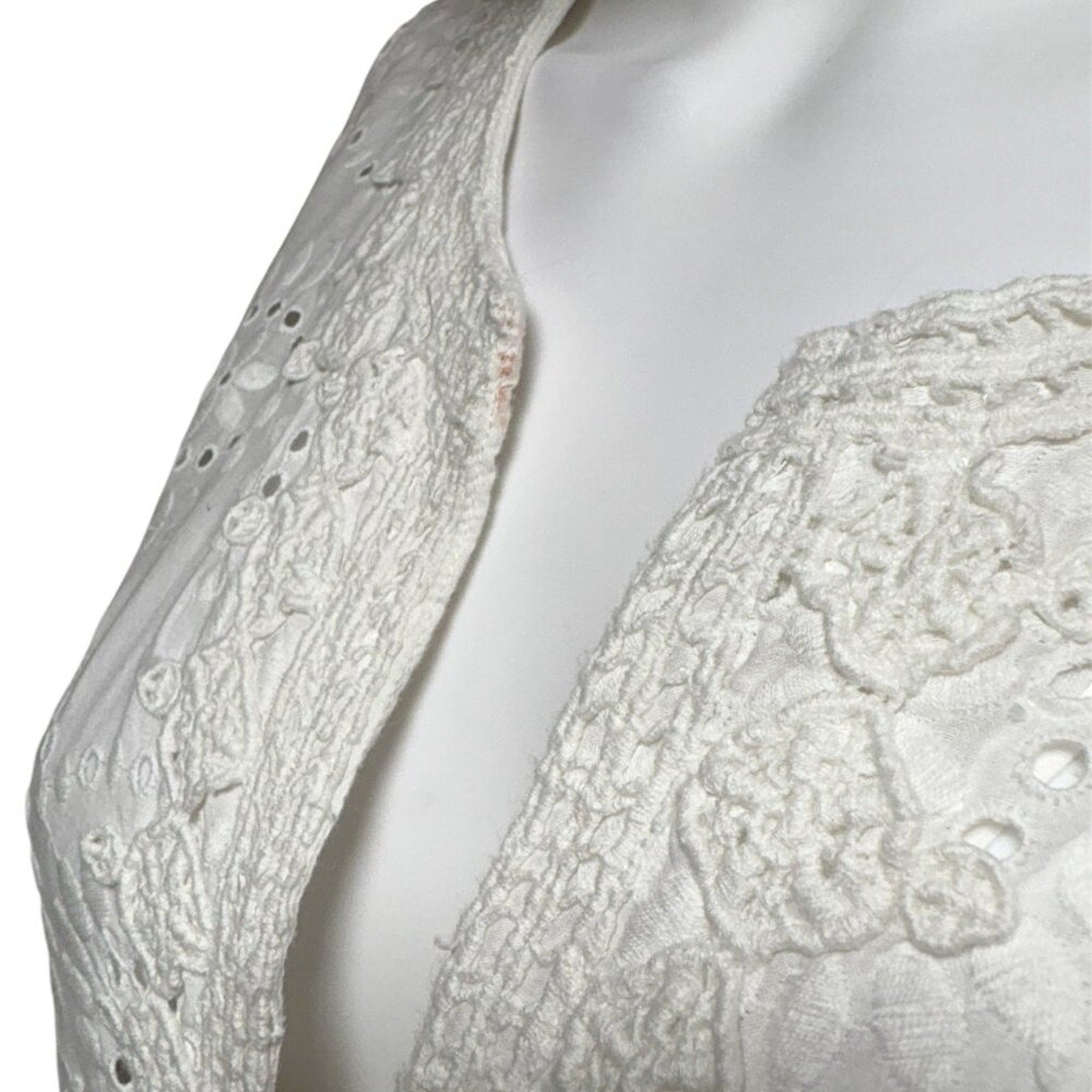 Calypso St. Barth White Lace Cotton Mini Dress - M