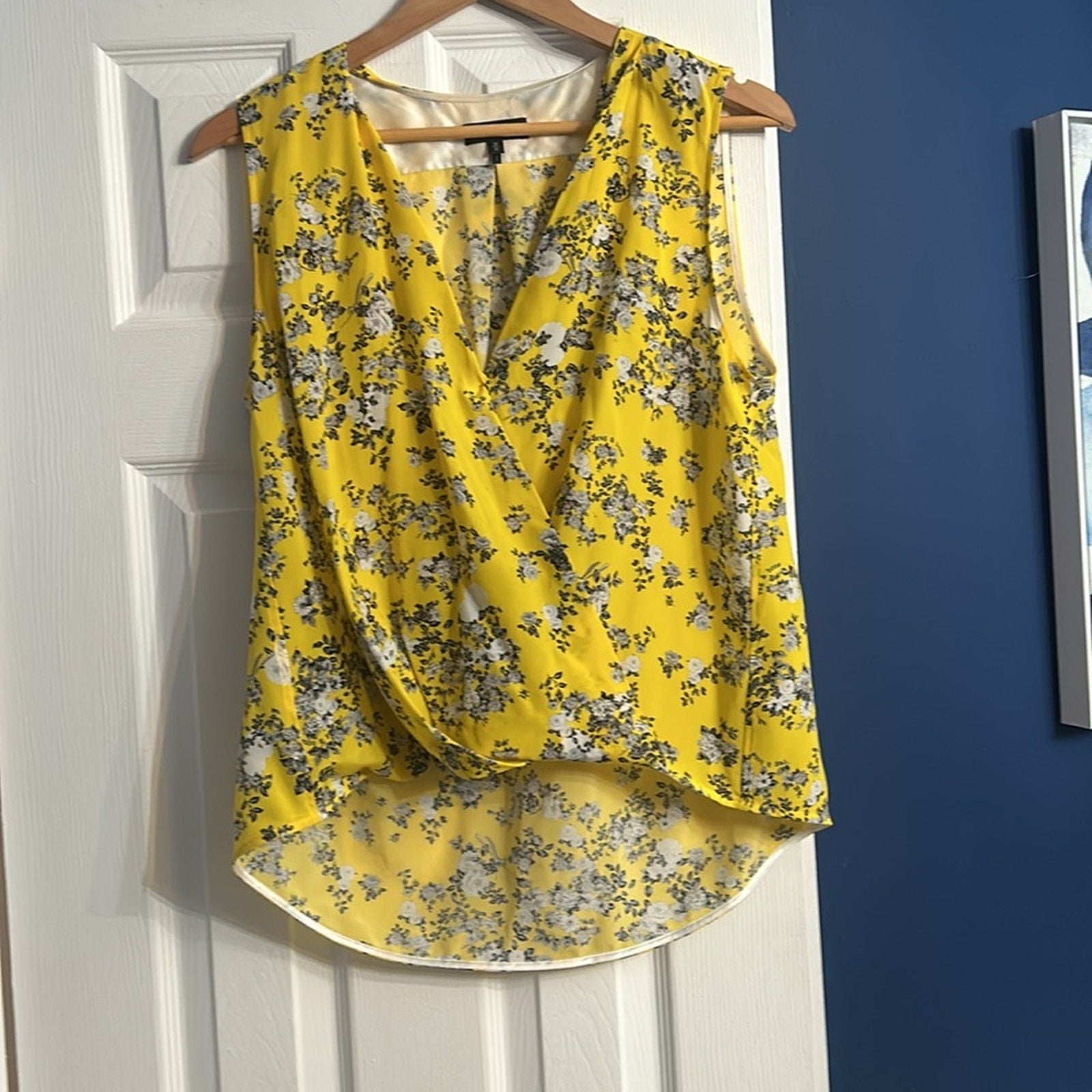 Rag & Bone Victor Silk Floral Top yellow - size M