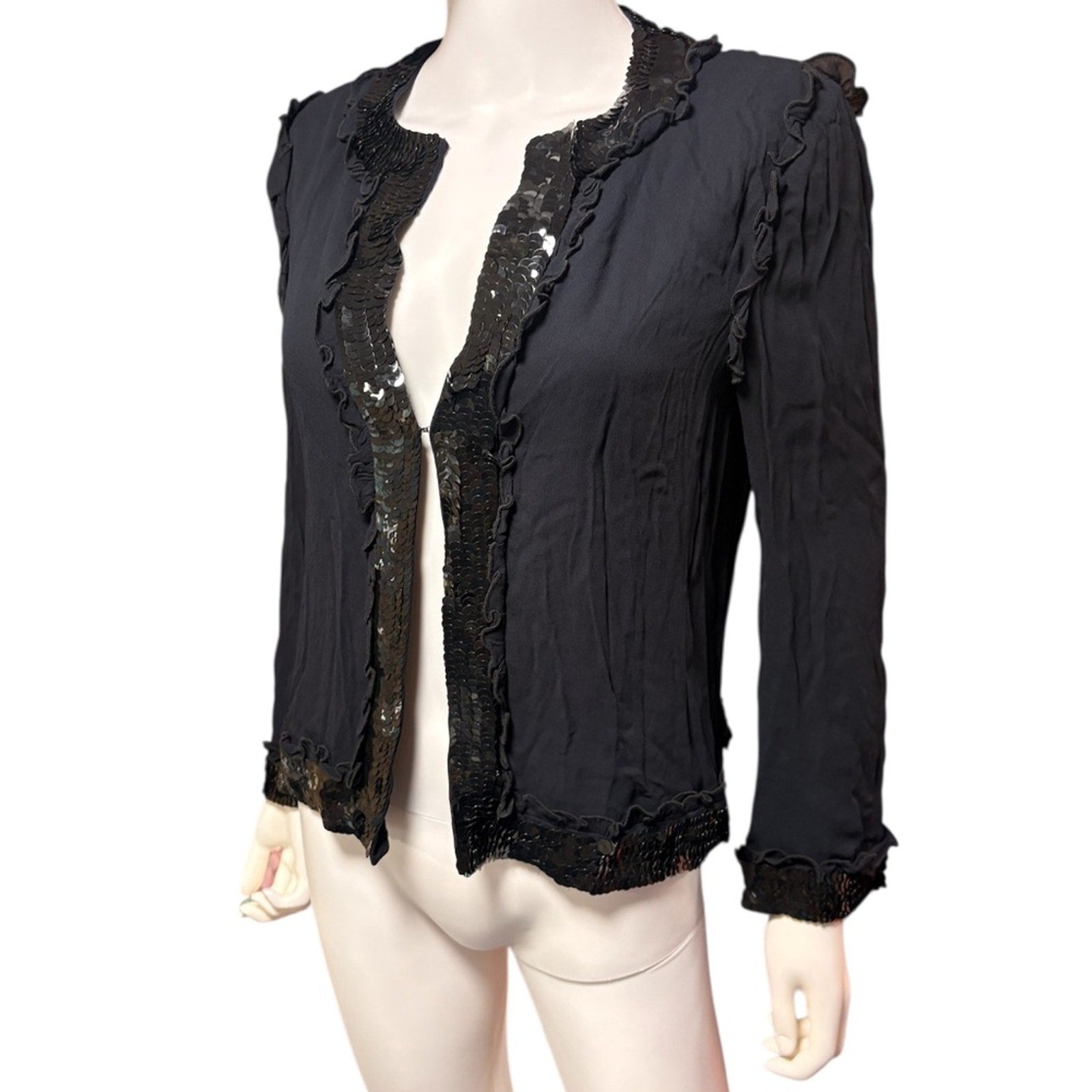 Vintage Moschino Sequin Trim Cardigan Blouse - 12