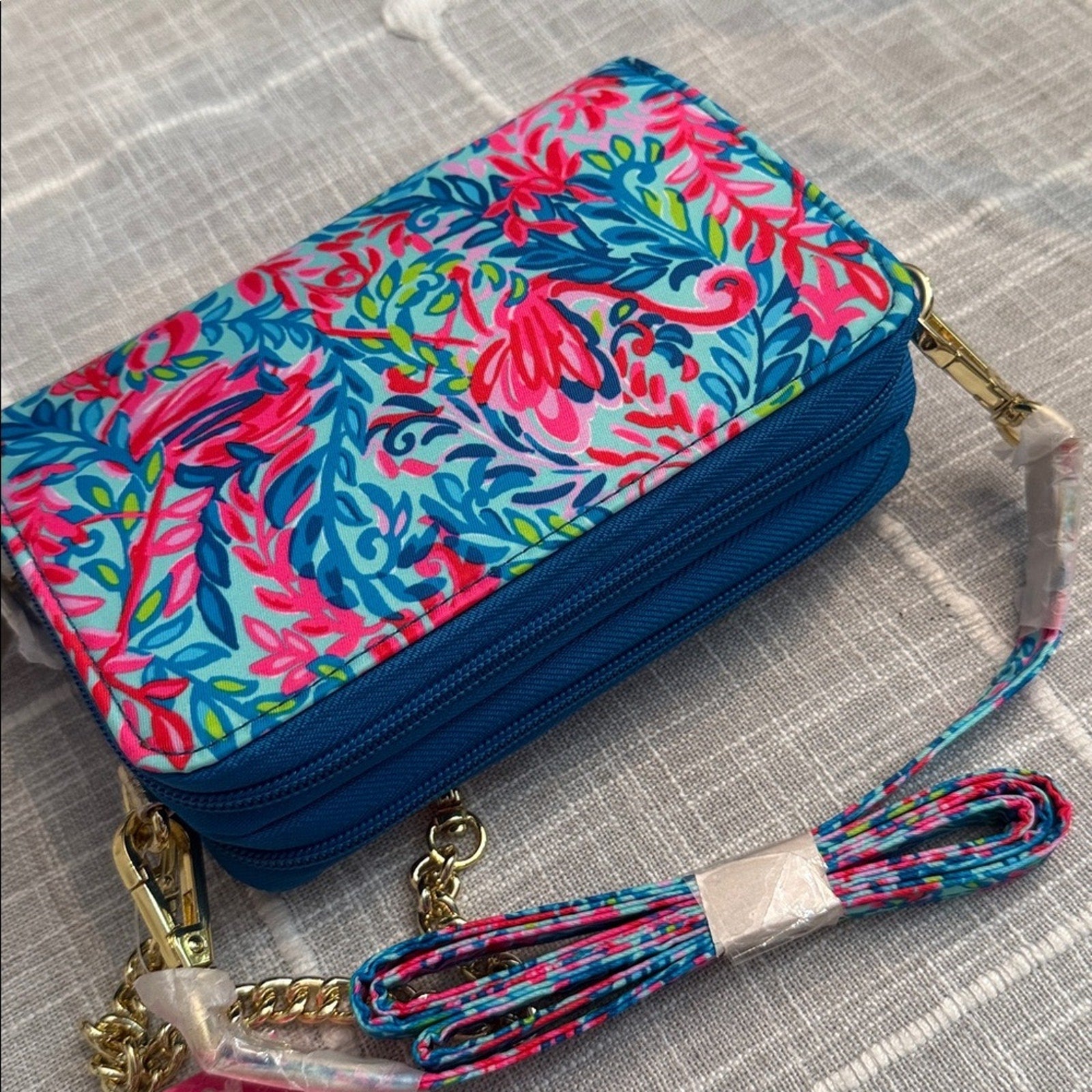 Lilly Pulitzer Marsten Crossbody Surf Blue Flim Flam - NEW