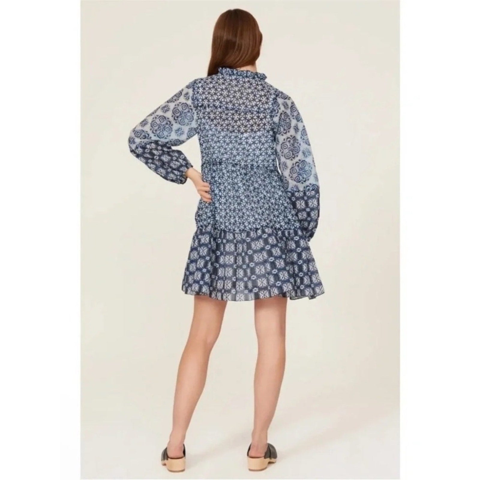 Maje Blue Patchwork Dress - size 38 (US 6)