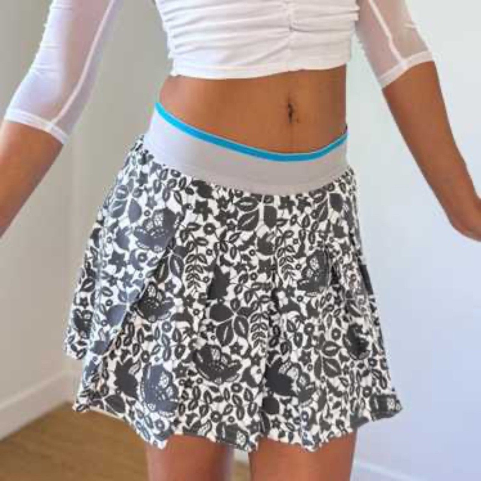 Adidas Stella McCartney Barricade Floral Court Tennis Short Skirt - size M