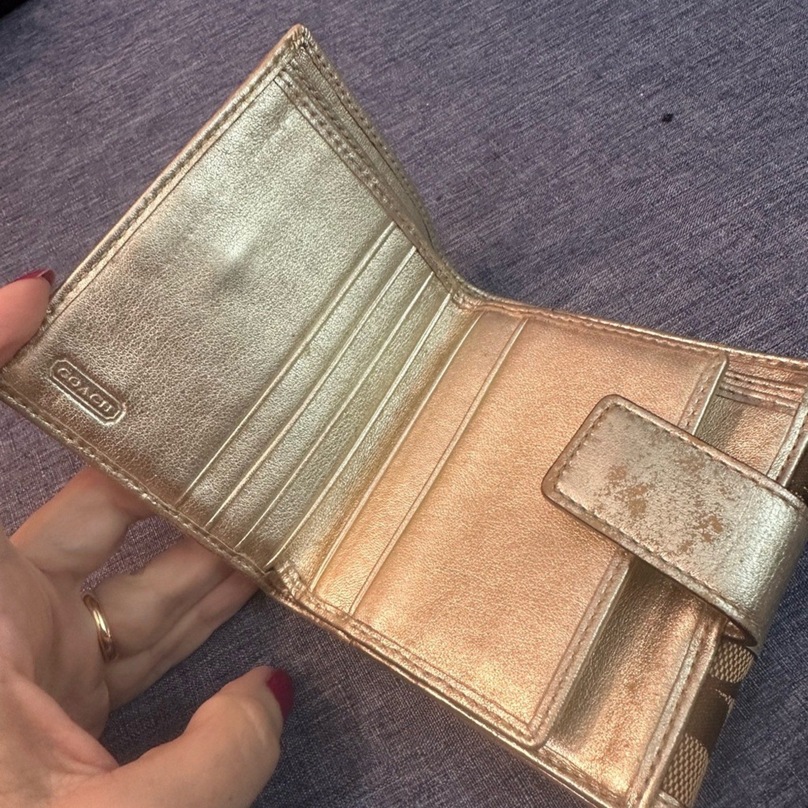 Coach vintage gold wallet Y2K