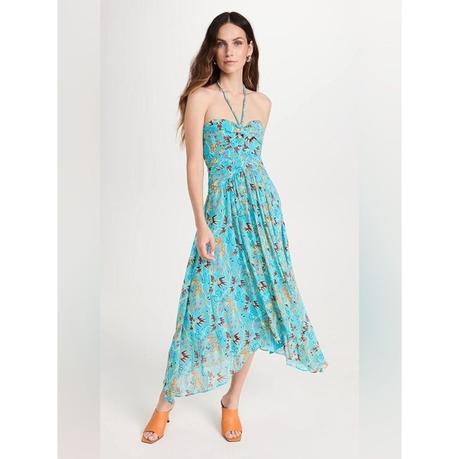 A.L.C. Violet Silk Halter Midi Dress- size 0 - NEW