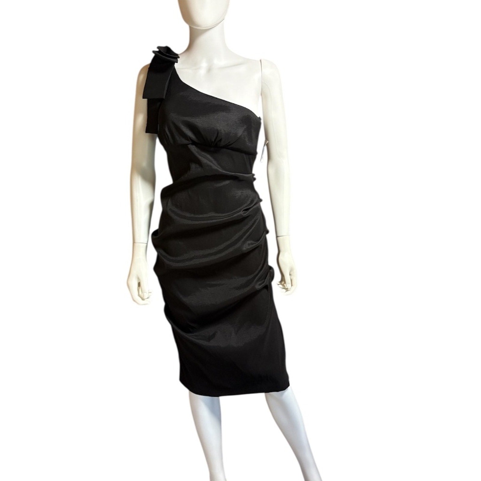 NWT Xscape one shoulder bodycon cocktail dress -  size 6