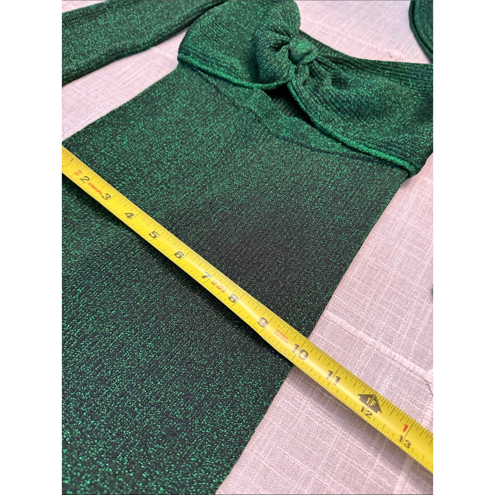 Self-Portrait Green Knit Ribbed Midi Dress - S 🌟