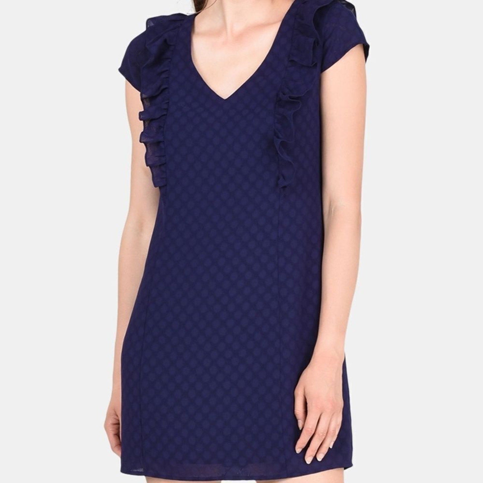 EUC Armani Exchange DOT AND RUFFLE SHEATH DRESS - size 0
