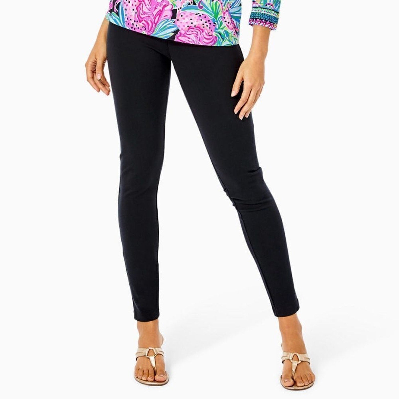 NWT LILLY Pulitzer 29" Mia Low-Rise Legging Onyx