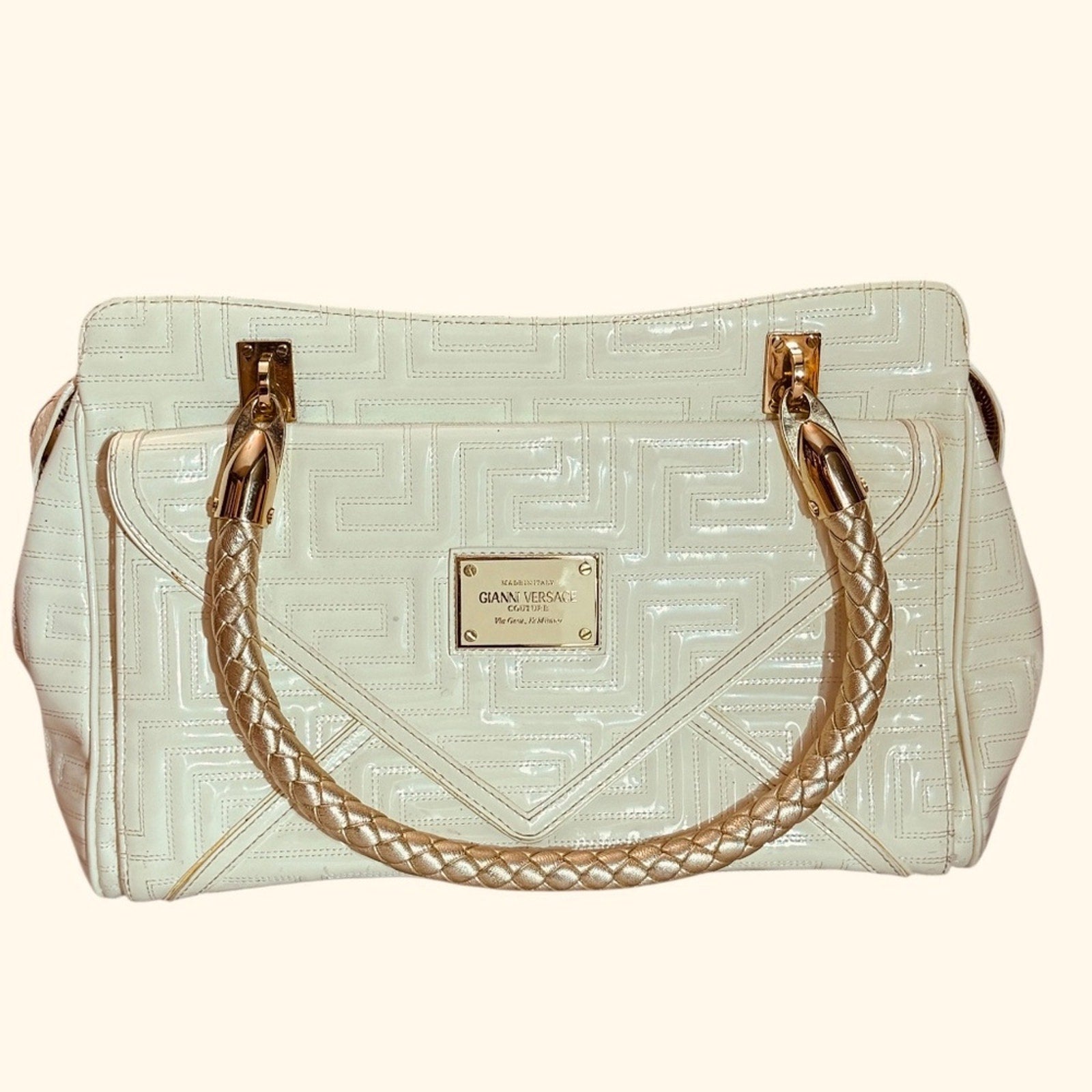 Versace Pre-Owned logo-plaque leather satchel bag