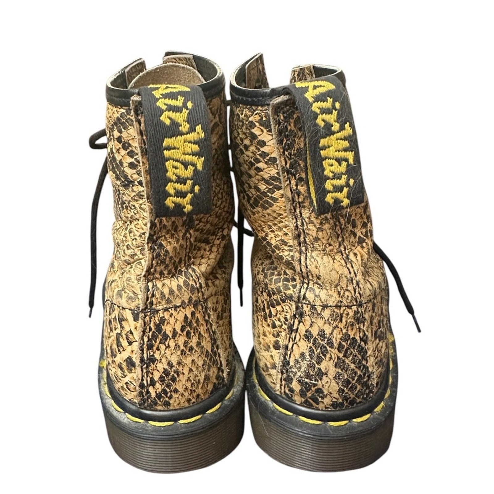 Dr. Martens Reptile Print Leather Boots - Vintage 1990's Docs - Ladies size 9 US