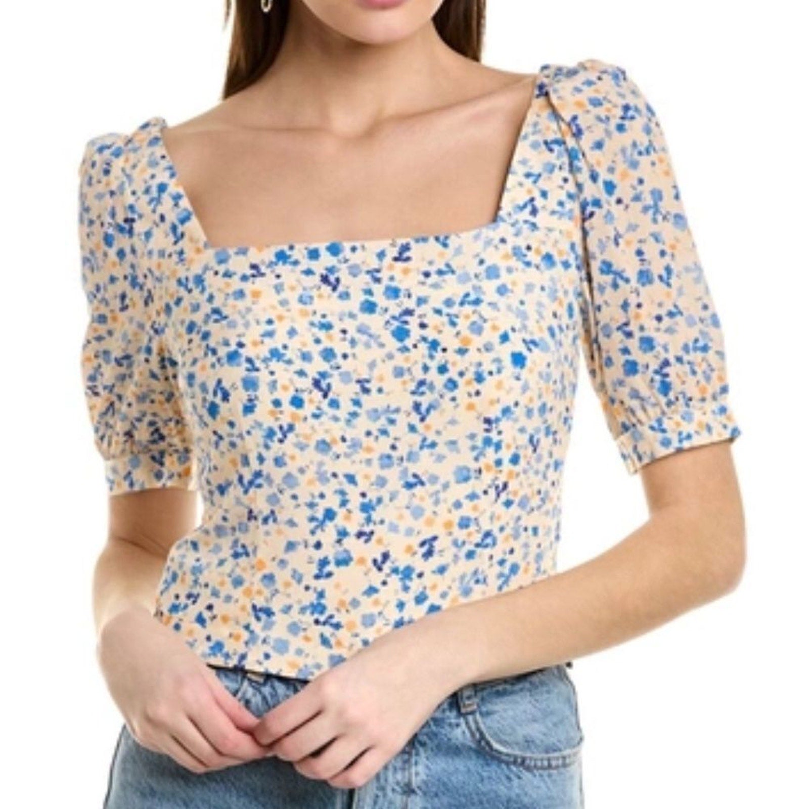 NEW Favorite Daughter The One That Got Away Floral Square Neck Blouse - size XS