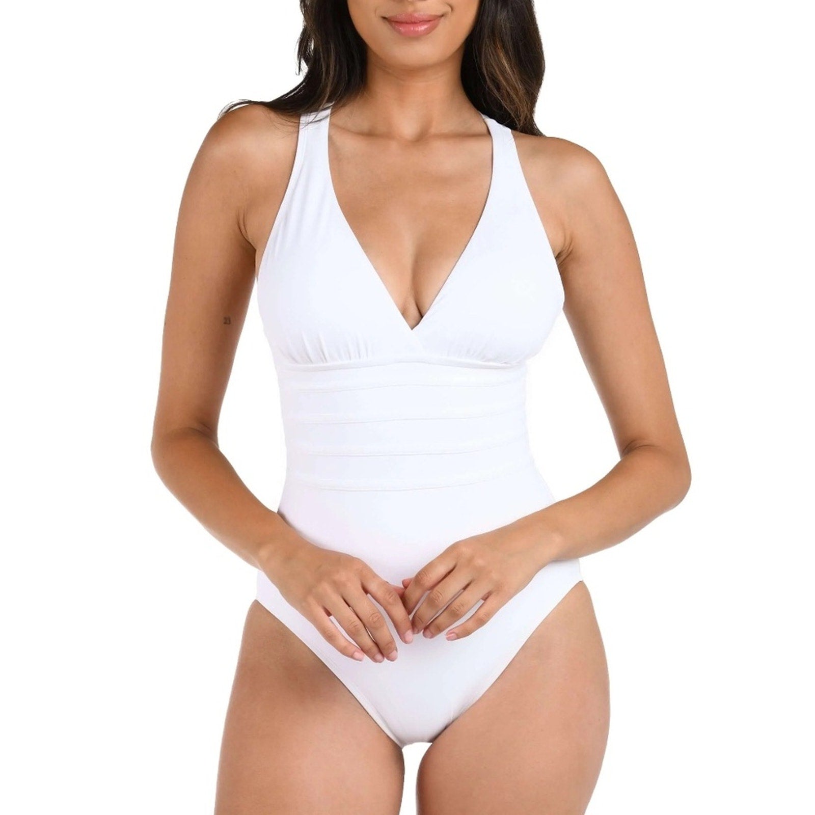 NWT La Blanca Island Goddess Multi Strap One Piece Swimsuit - size 10