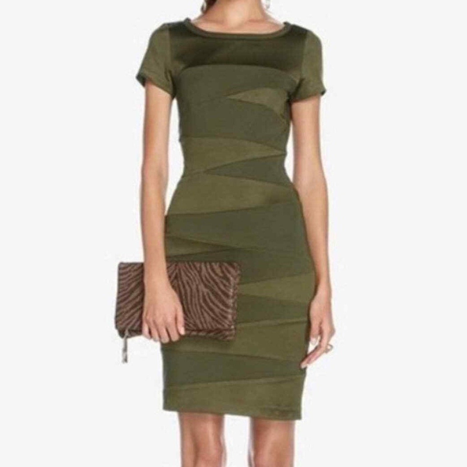 Diane Von Furstenberg Trapp Ponte Knit Bodycon Bandage Dress - size 8