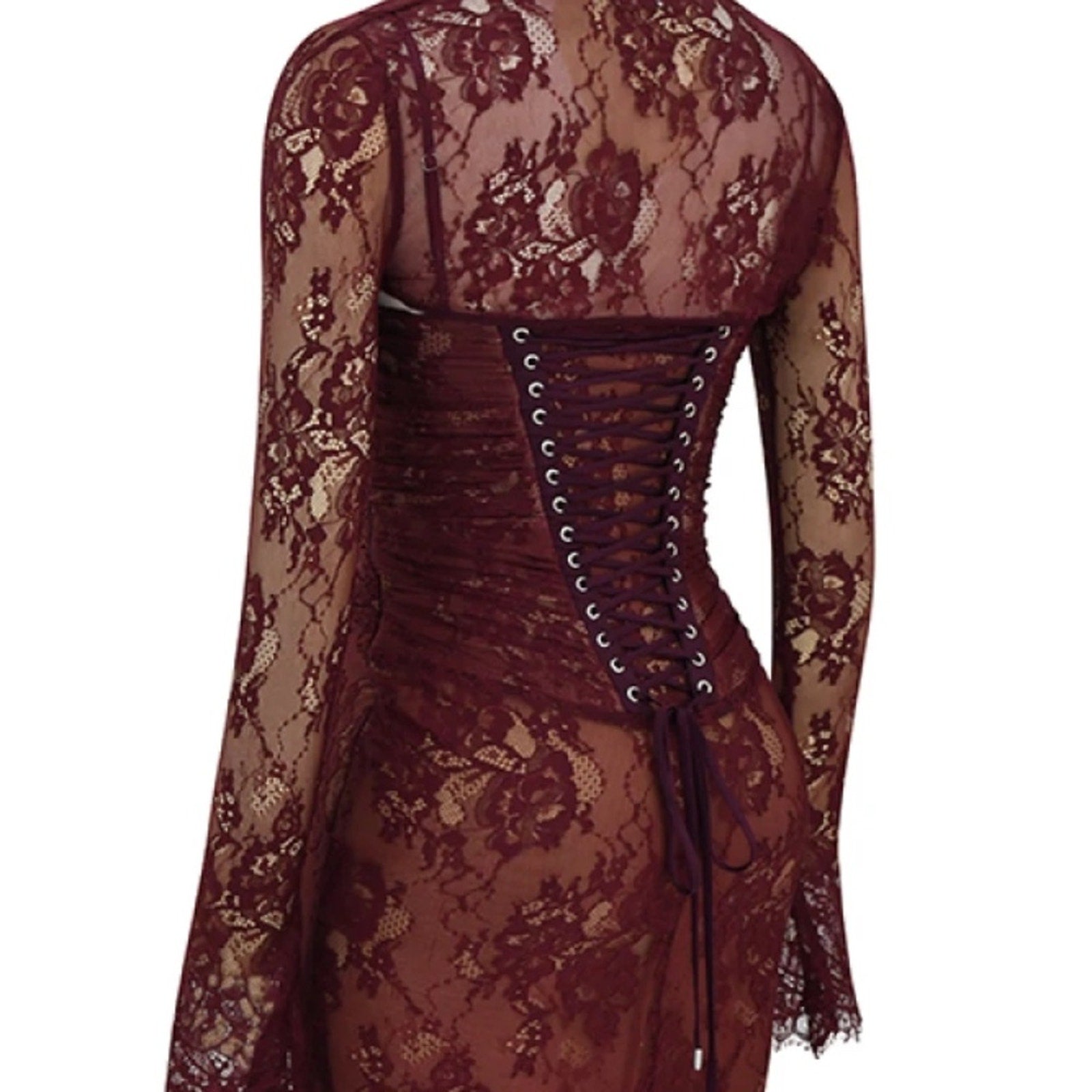 NEW House of CB Gaia Claret Lace bolero style shrug - size XS