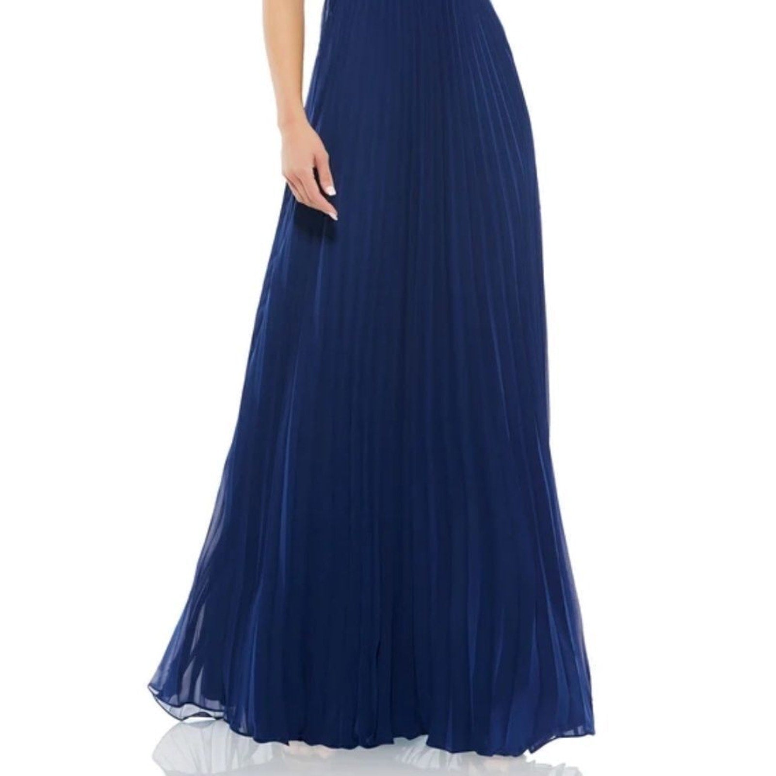 NWT Ieena for Mac Duggal 12496 High Neck Pleated Dress - size 14
