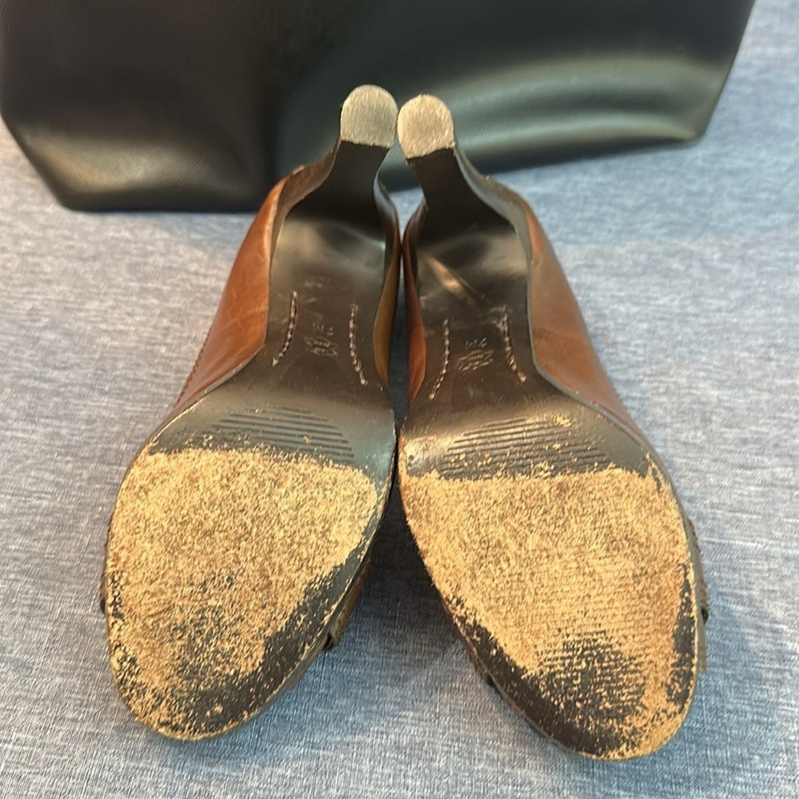 Micheal Micheal Kors Chocolate Leather Peep Toe Heels