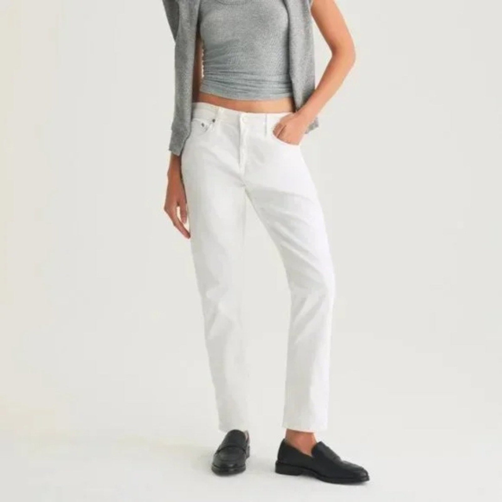 AG | Ex-Boyfriend Slouchy Slim in Classic White - size 23