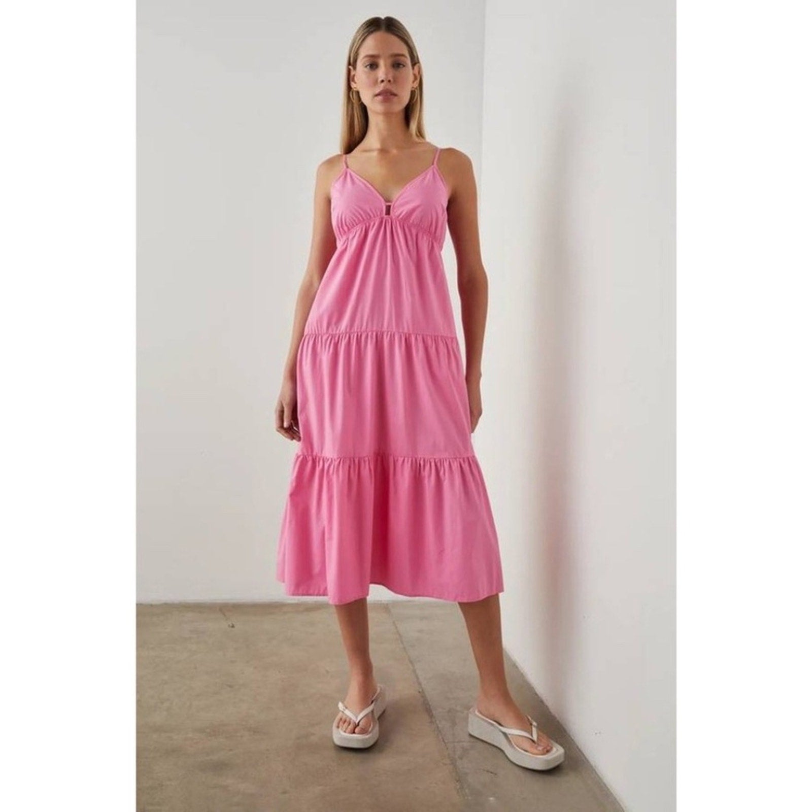 NWT Rails Avril Sleeveless Cotton A line Dress Hot Pink - size Small