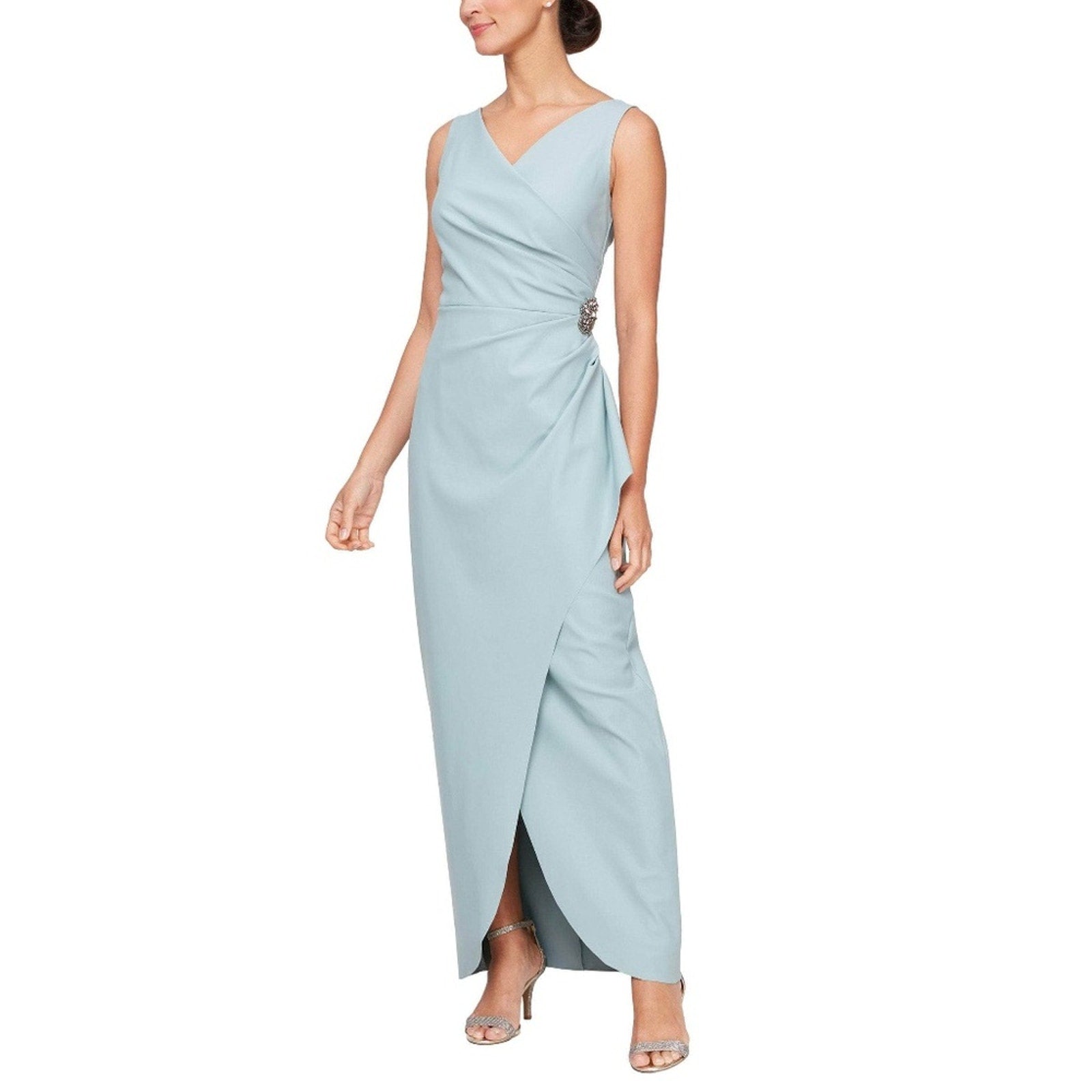 NWT ALEX EVENINGS  Side Ruched Cocktail Dress  - size 8