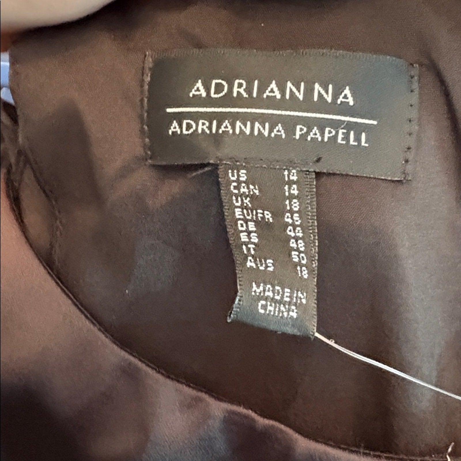 NWT Adrianna Women's Printed Satin Sleeveless Midi Dress - size 14