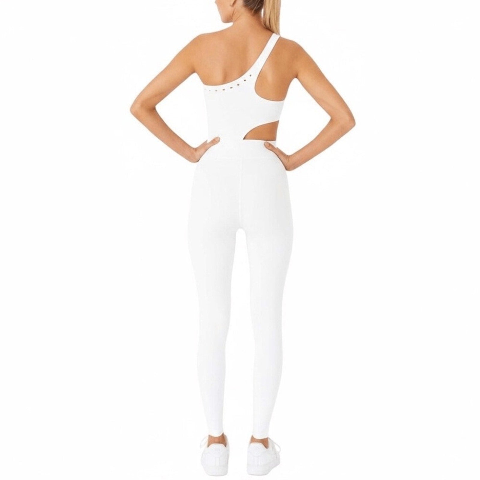 NWT Gigi C Cassie One Shoulder Cutout Jumpsuit Catsuit  - size M