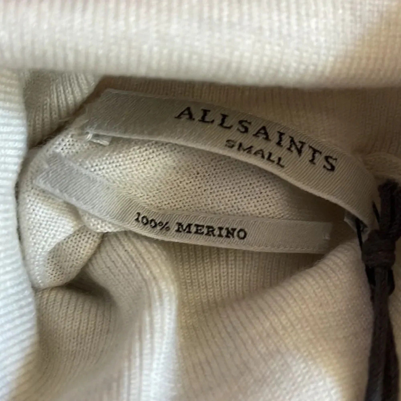 NWT Allsaints Merino Wool Sweater Alda Roll Neck Turtleneck Long Sleeve - size S