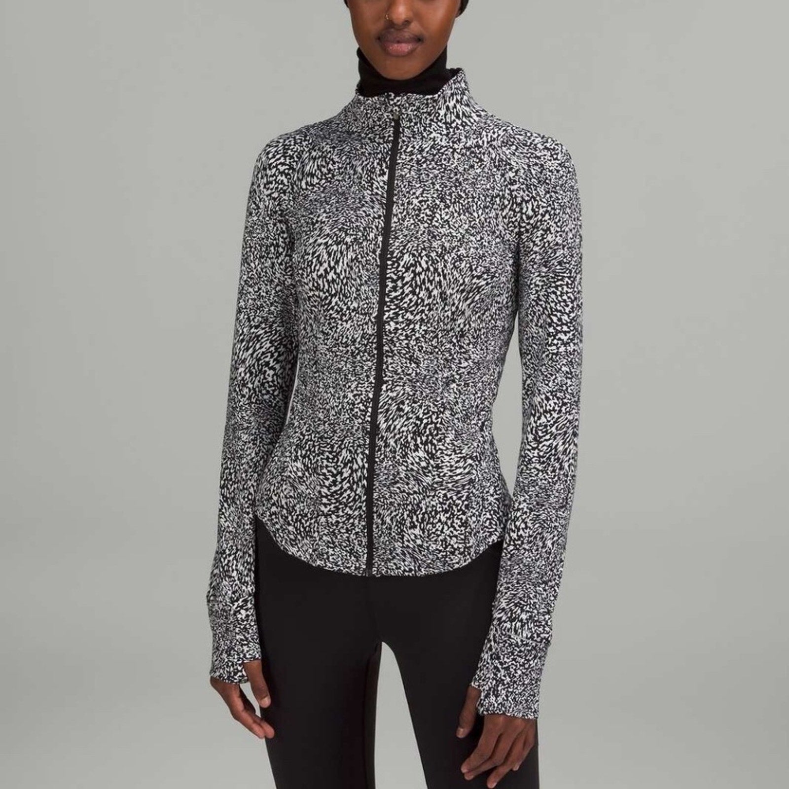 Lululemon Instill Jacket Warped Grain Alpine White Black - size 4