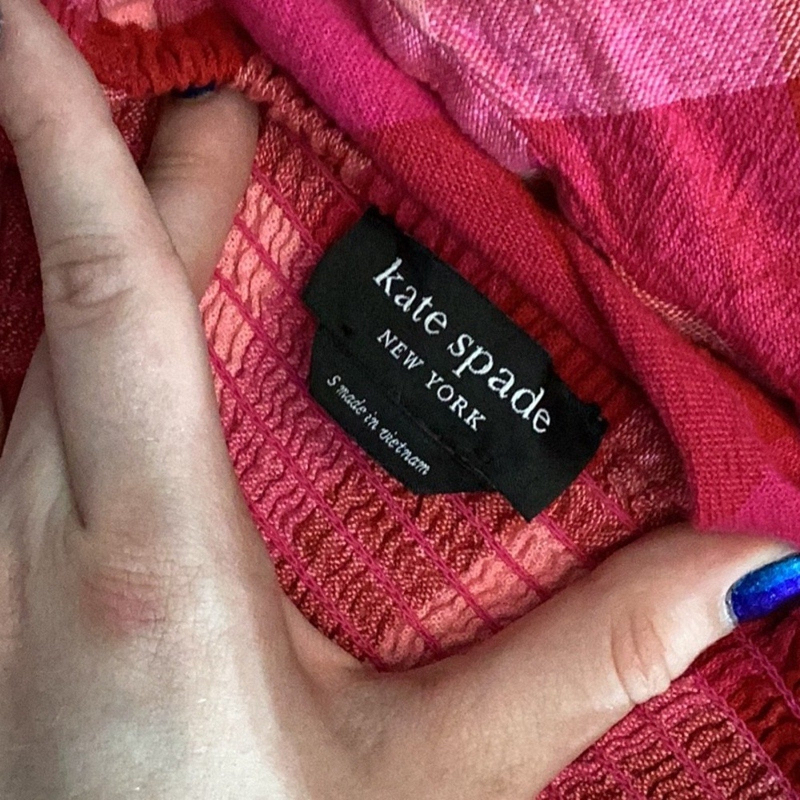 Kate Spade Deep Hibiscus Multi Picnic Woven Ruffle Midi Dress - size small